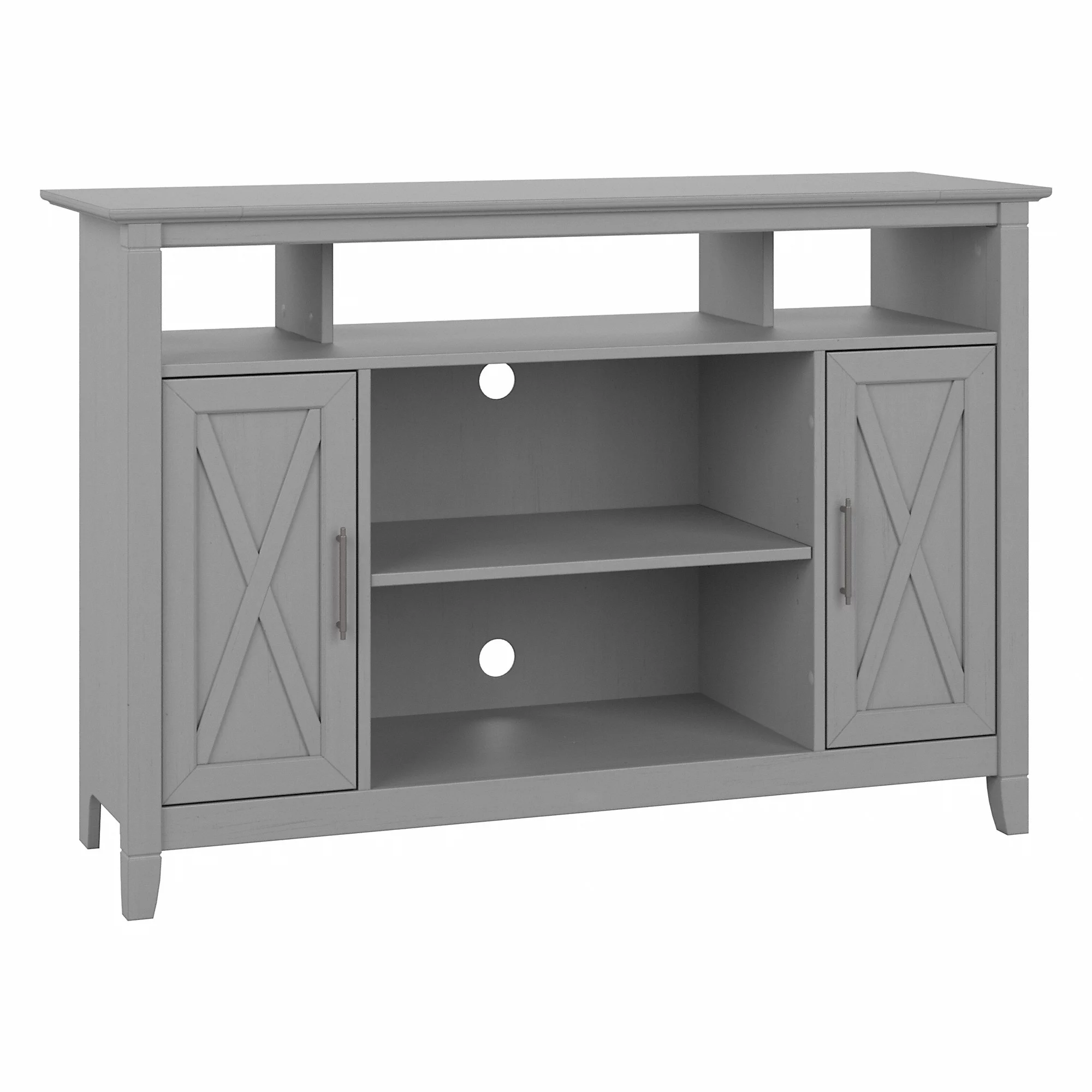 Bush Furniture Key West Tall TV Stand for 55 Inch TV in Cape Cod Gray