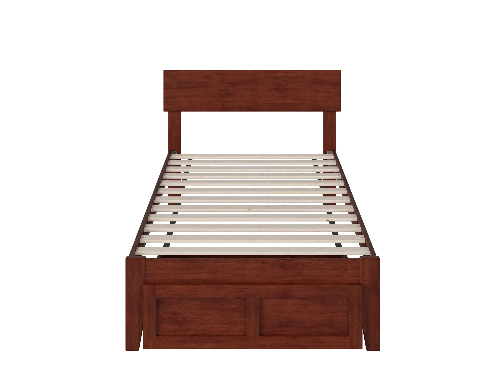Boston Twin Bed with Foot Drawer in Walnut