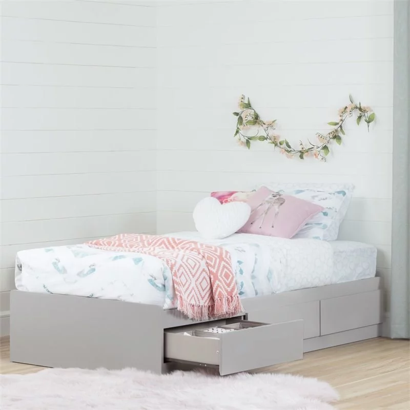 Rosebery Kids Cookie Twin Mates Bed in Soft Gray