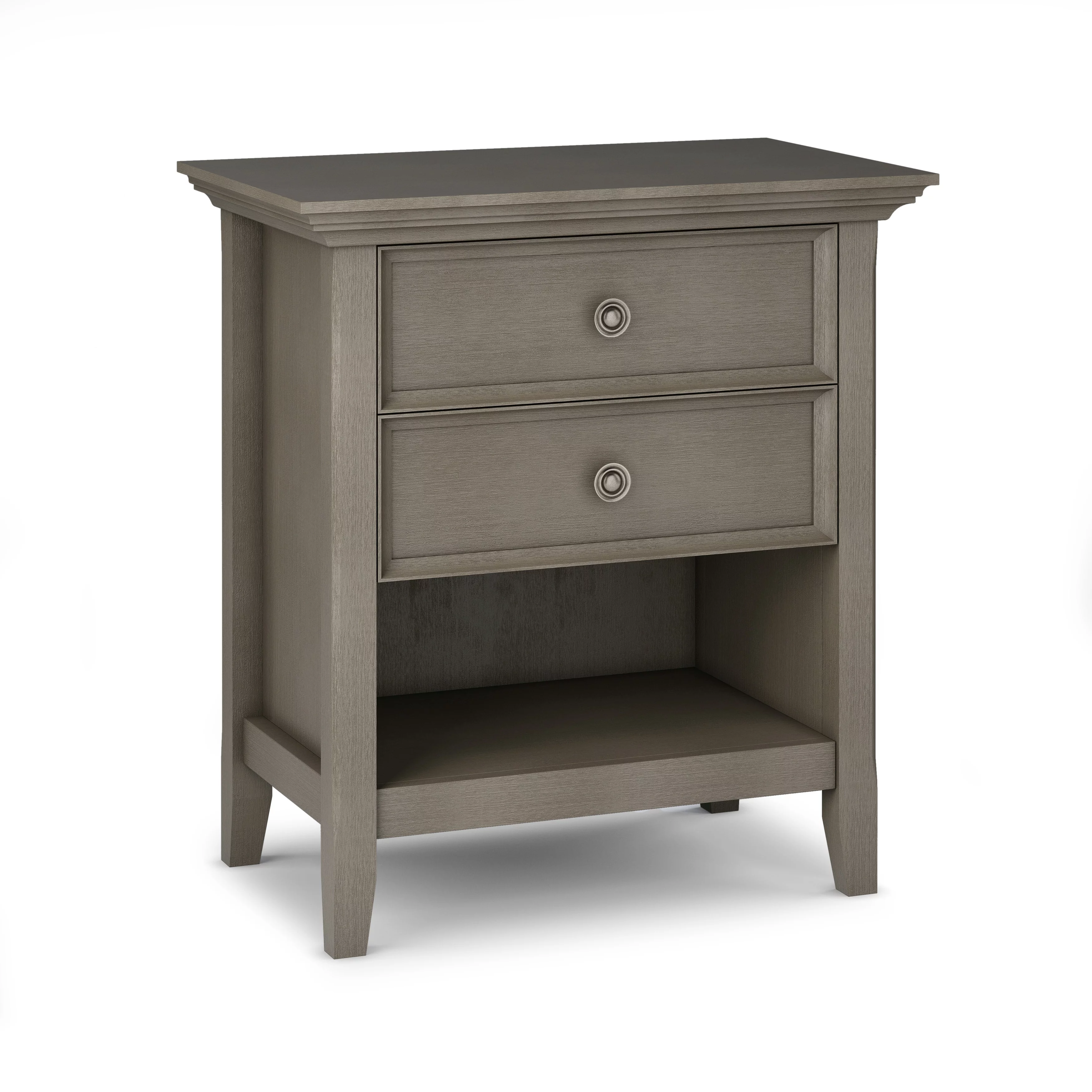 WyndenHall Halifax SOLID WOOD 24 inch Wide Bedside Nightstand Table Farmhouse Grey Lacquer, Stained