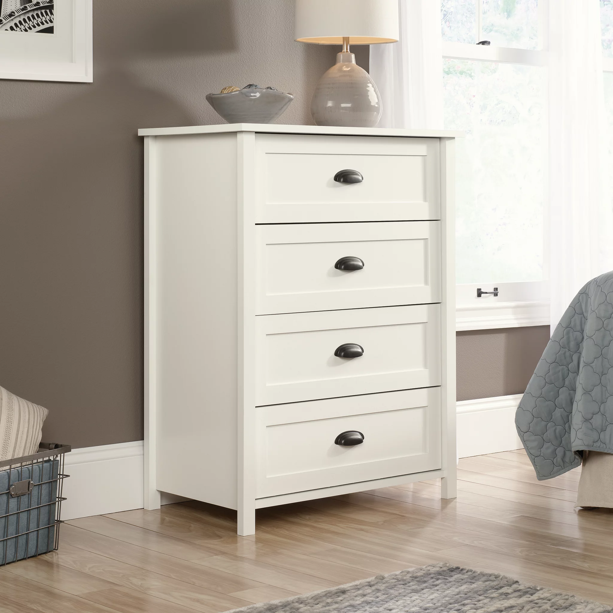 Sauder County Line 4-Drawer Chest, Soft White Finish