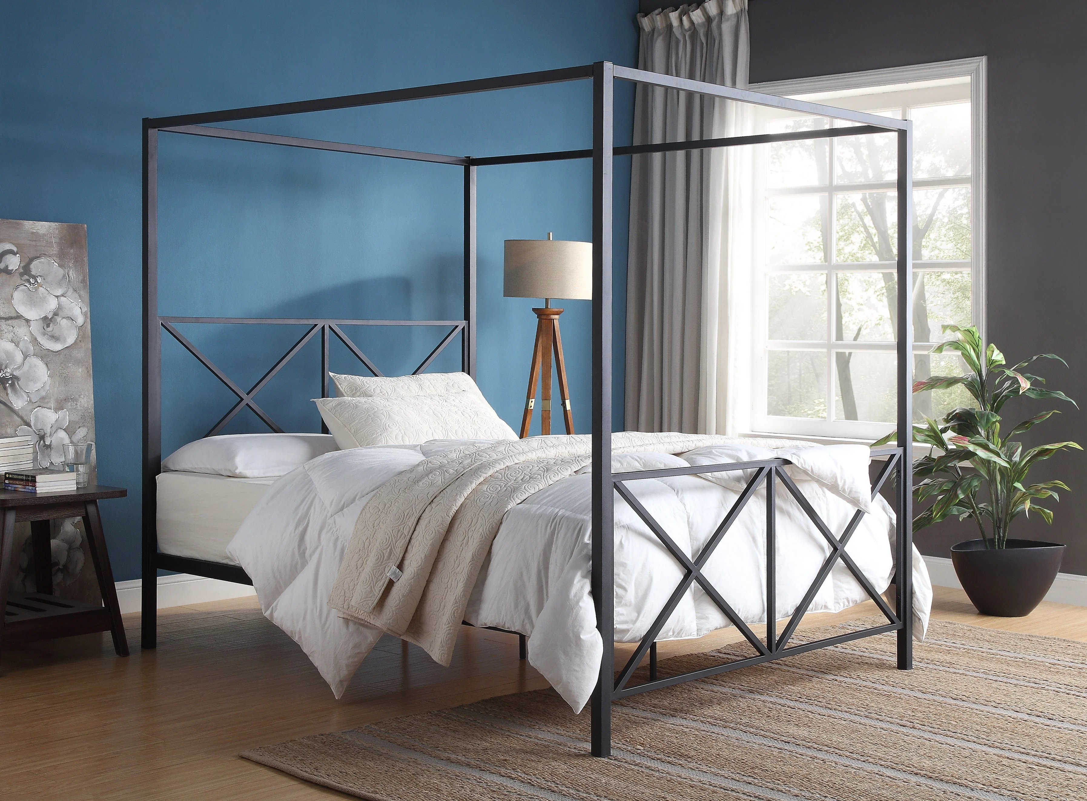 Wellesley Queen Canopy Bed Black