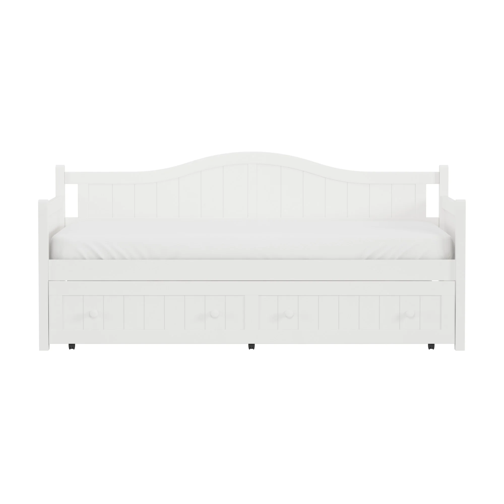 Hillsdale Furniture Staci Arched Wood Twin Daybed with Trundle, Classic White