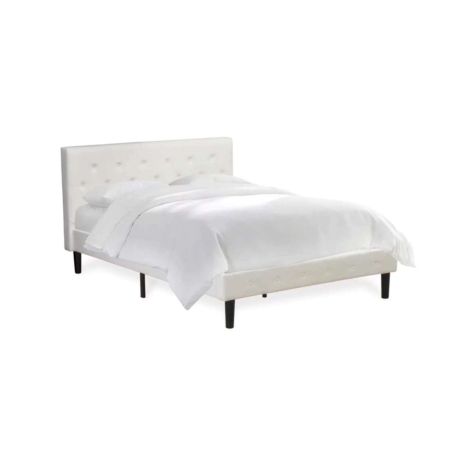 East West Furniture Nolan 2 Pieces Wooden Full Bedroom Set in White/Butter Cream