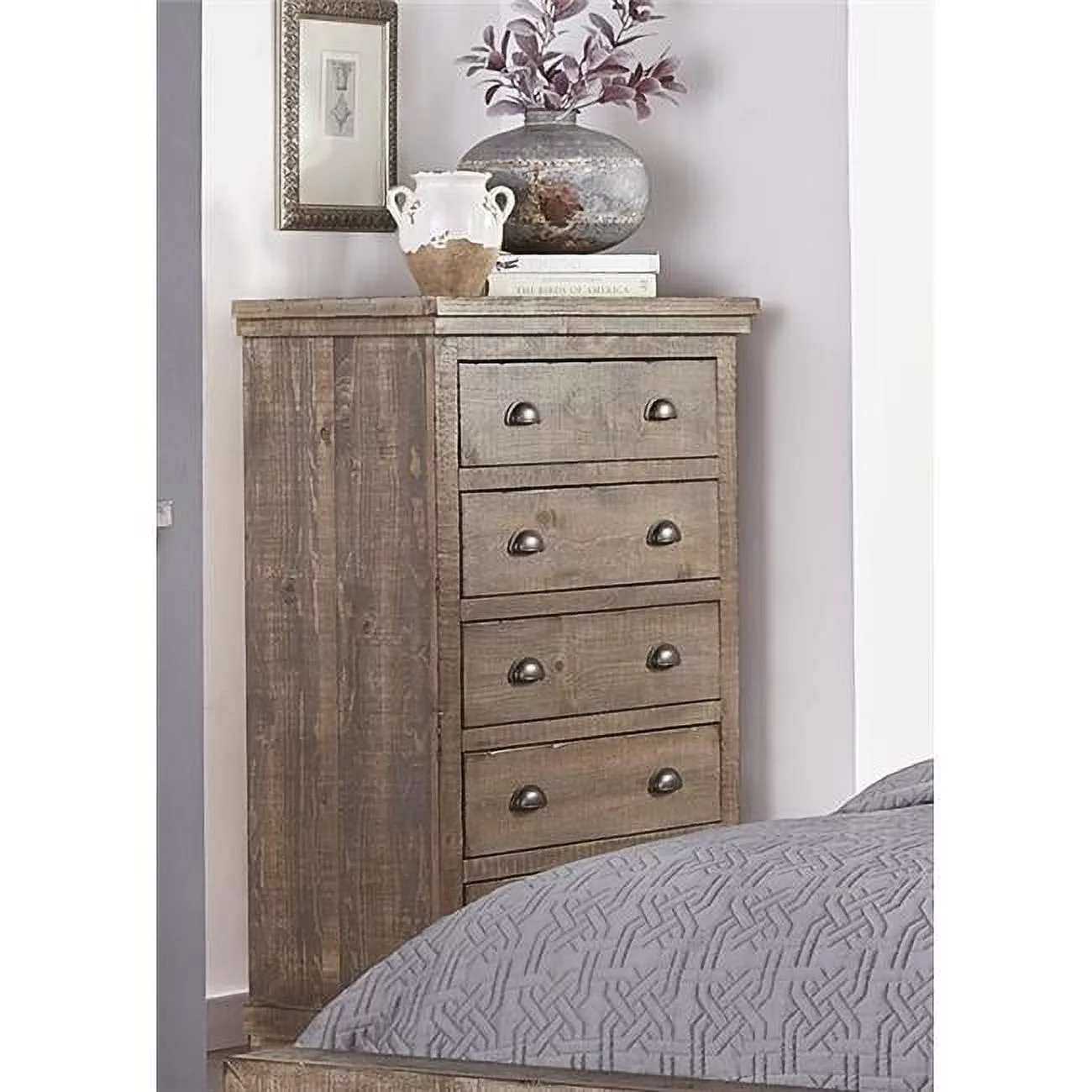Progressive Furniture 53 x 38 x 18 in. Bedroom Chest - Weathered Gray