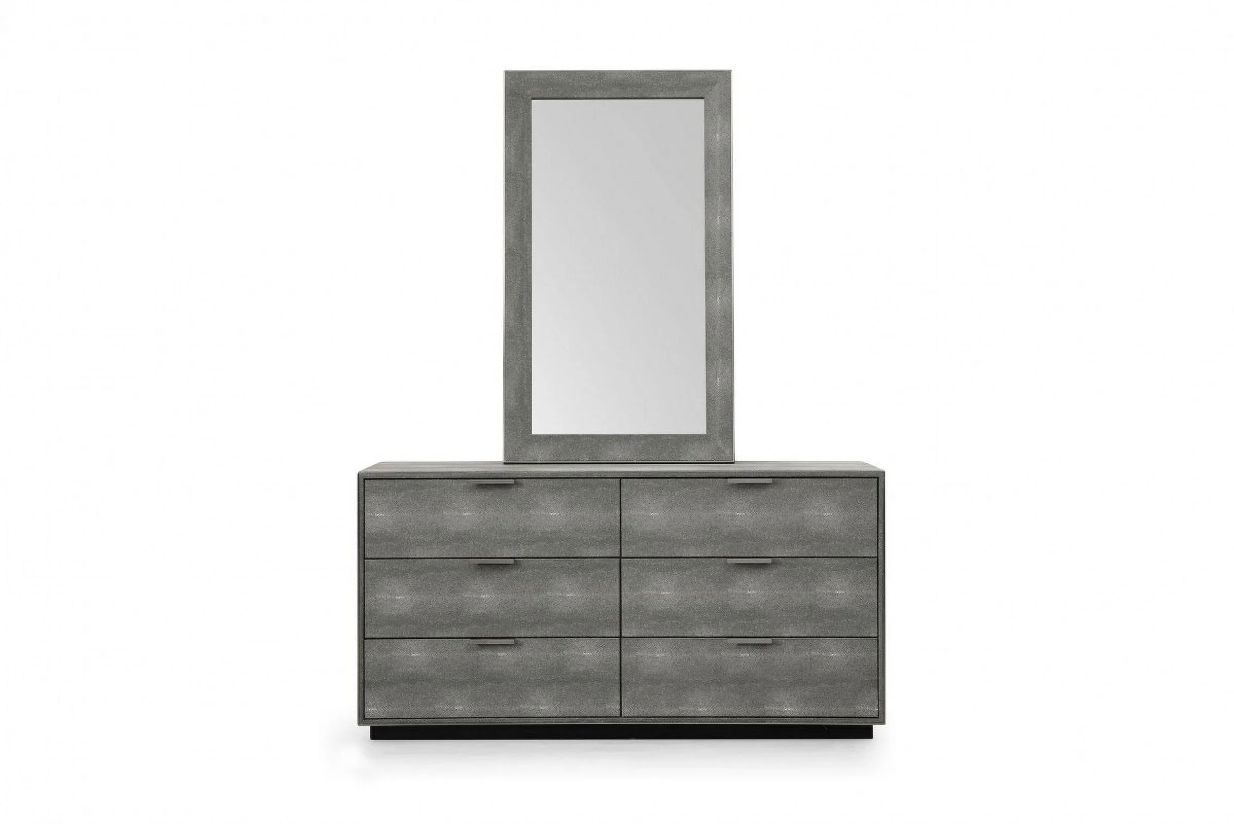 HomeRoots 490821 30.5 x 59 x 19 in. Gray Solid & Manufactured Wood Six Drawers Double Dresser