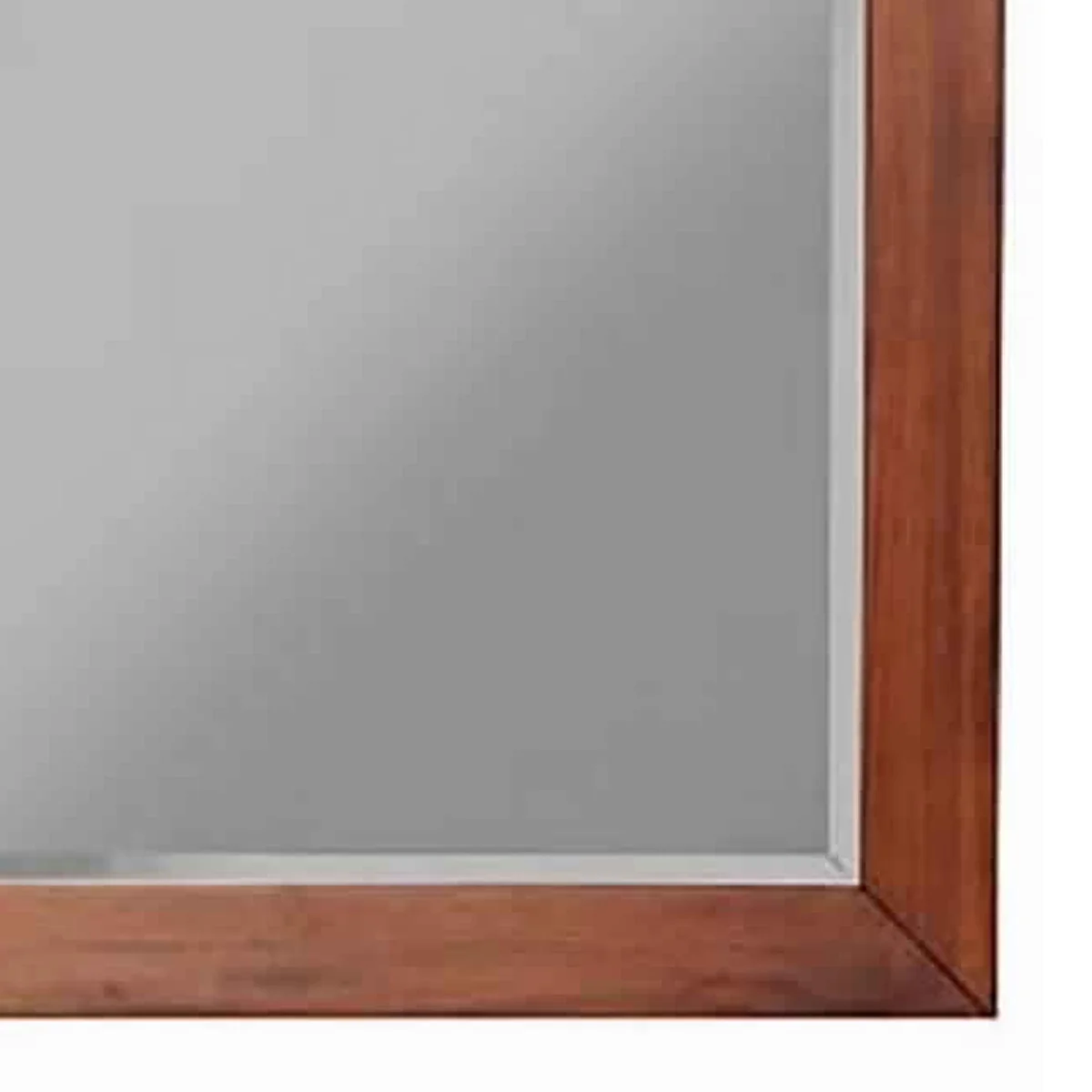 Wooden Frame Dresser Mirror with Natural Grain Details Cherry Brown- Saltoro Sherpi
