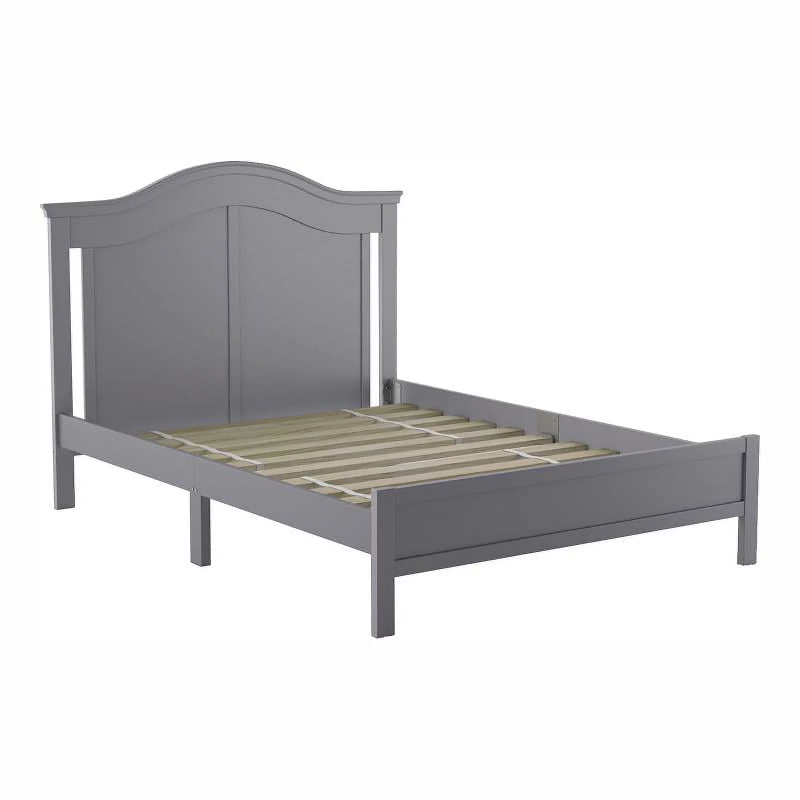 Furniture of America Elburd Solid Wood Camelback Platform Full Bed in Gray