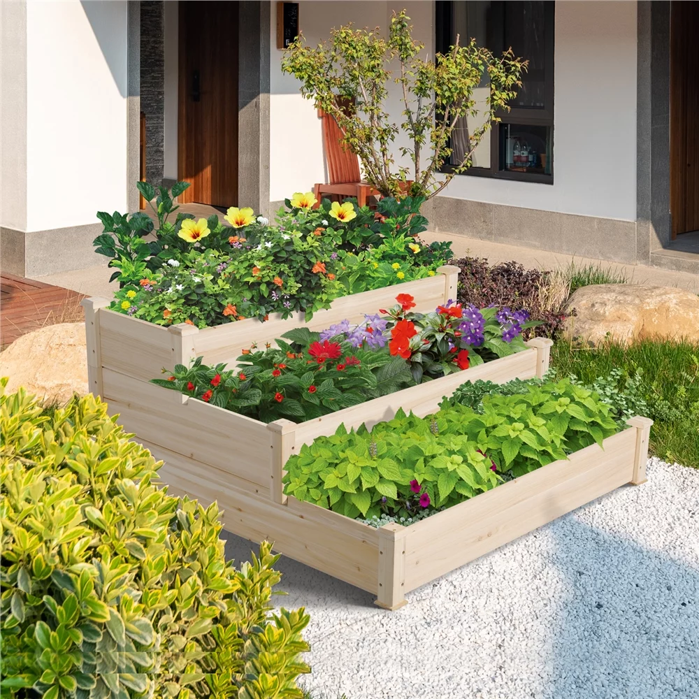 Yaheetech 3 Tier Raised Garden Bed Elevated Planter Kit Gardening Vegetable