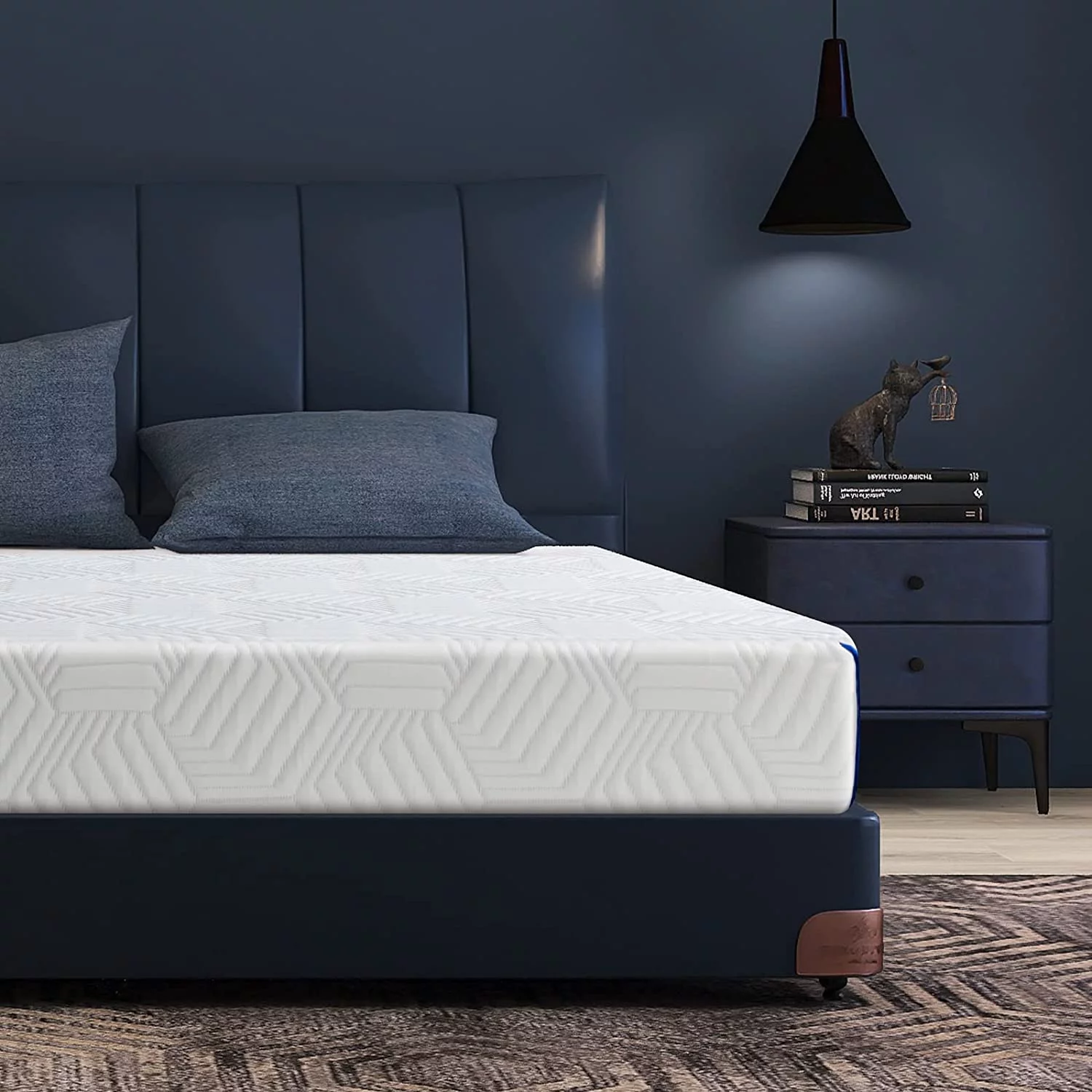 Hcore Ego Blue 12 Inch King Mattress in a Box, Cooling Gel Memory Foam Mattress, Medium