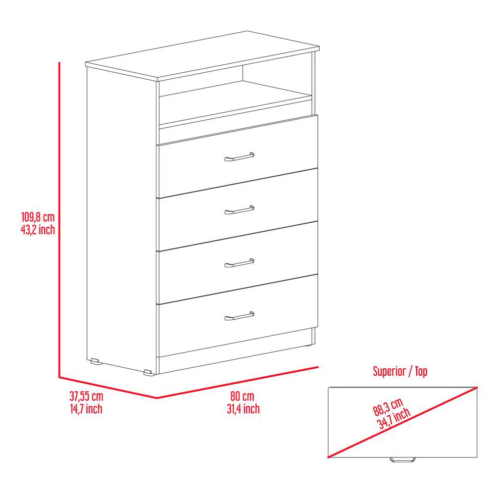Depot E-Shop DE-CLB5569 Kairo Dresser, White