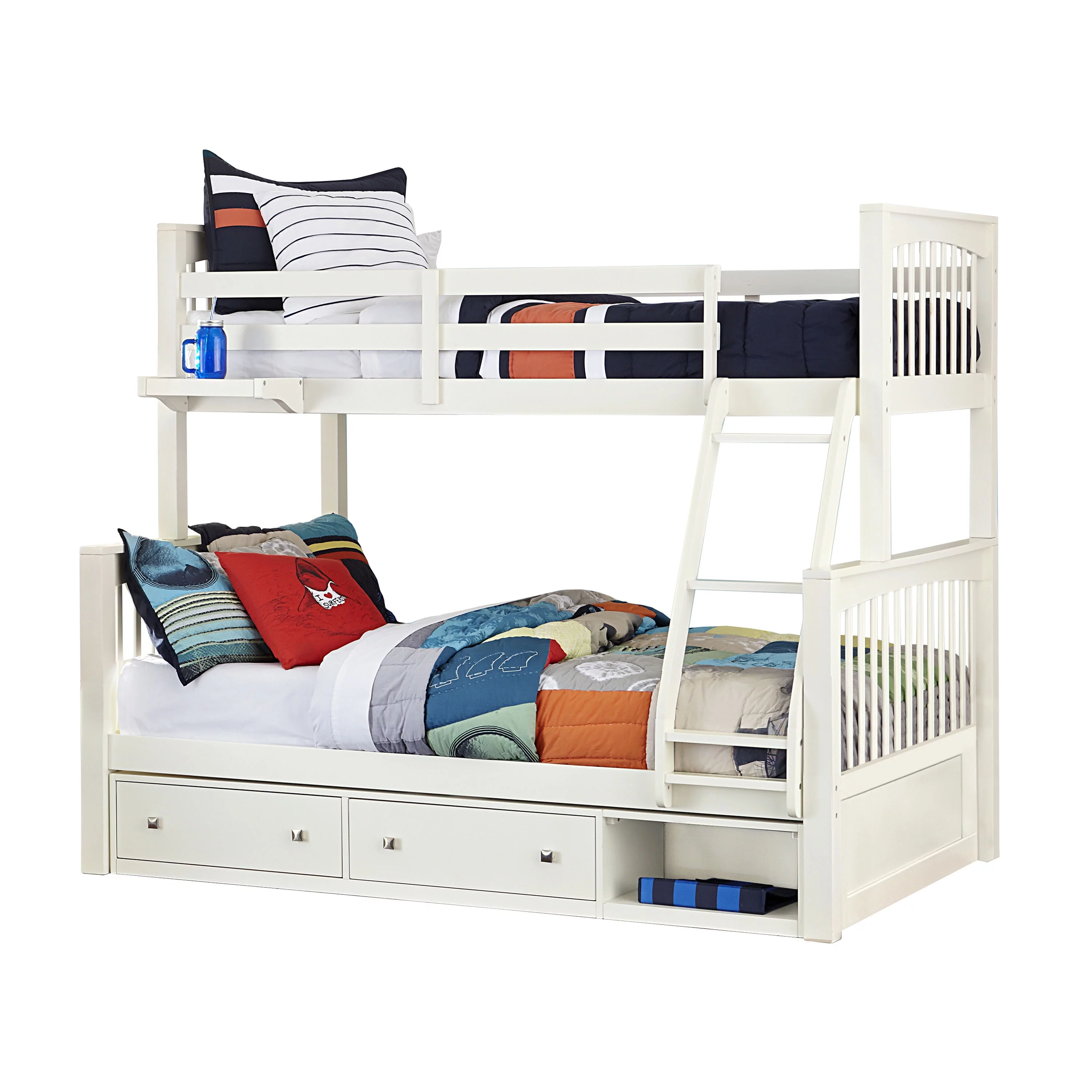 Hillsdale Pulse Twin over Full Bunk Bed with Storage, Multiple Colors