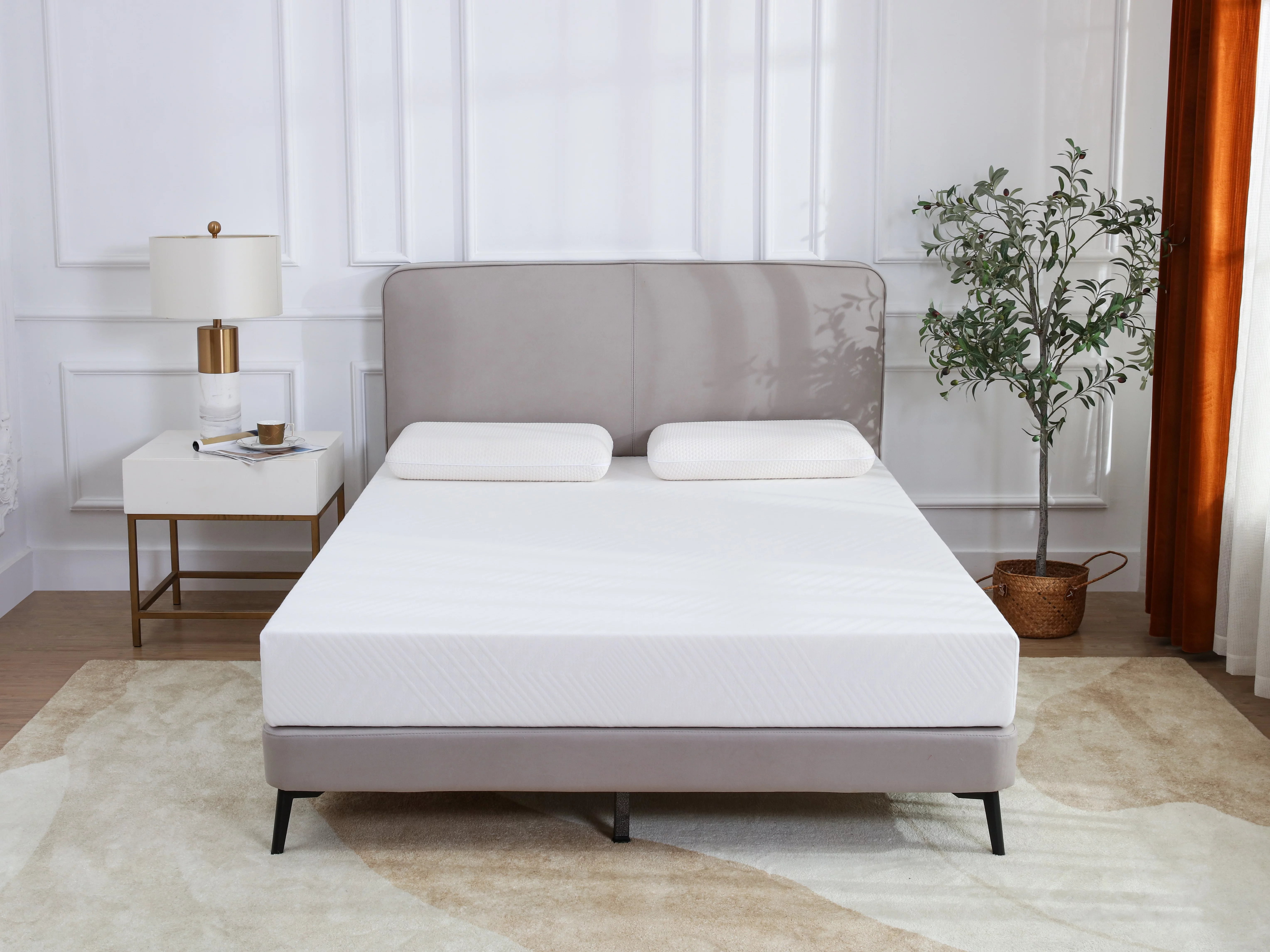 MLILY Ego White 8 inch Twin Size Memory Foam Mattress, Bed in a Box, Medium Firm