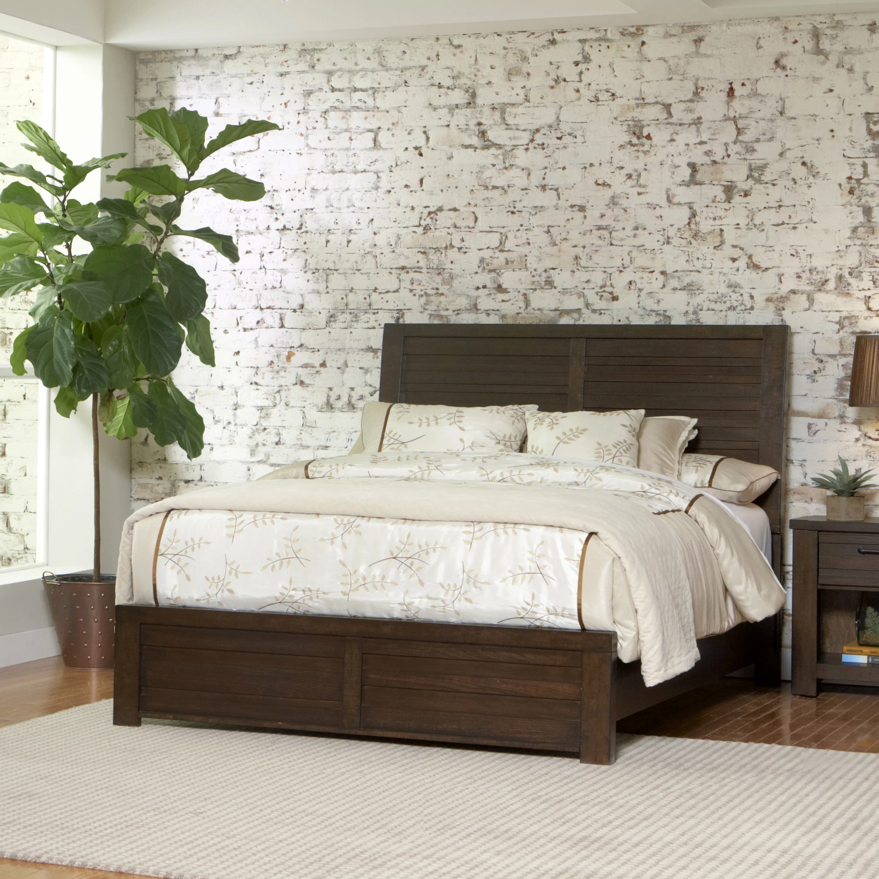 Sedona Transitional Wood Panel Bed in Espresso, King