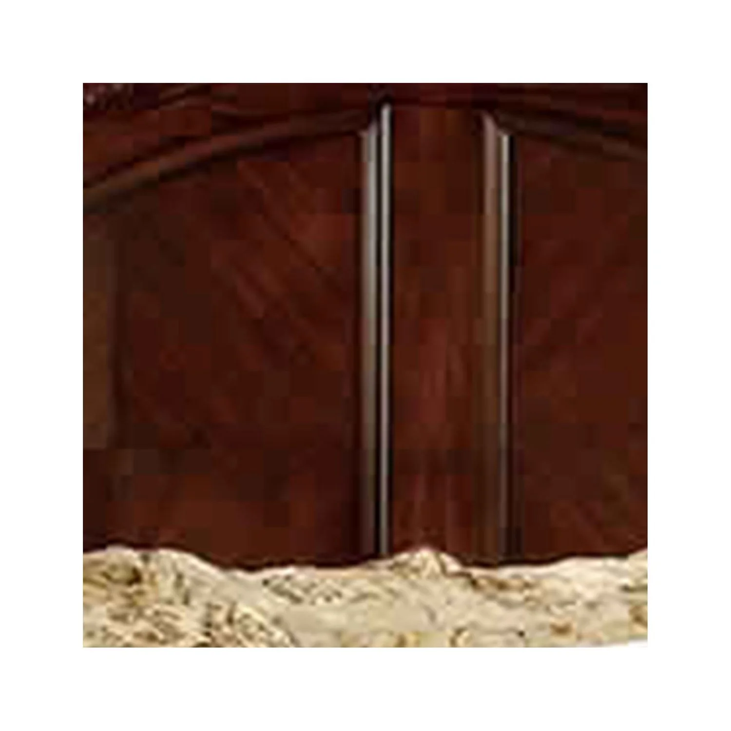 Benzara California King Bed with Camelback Headboard and Paneled Details, Brown