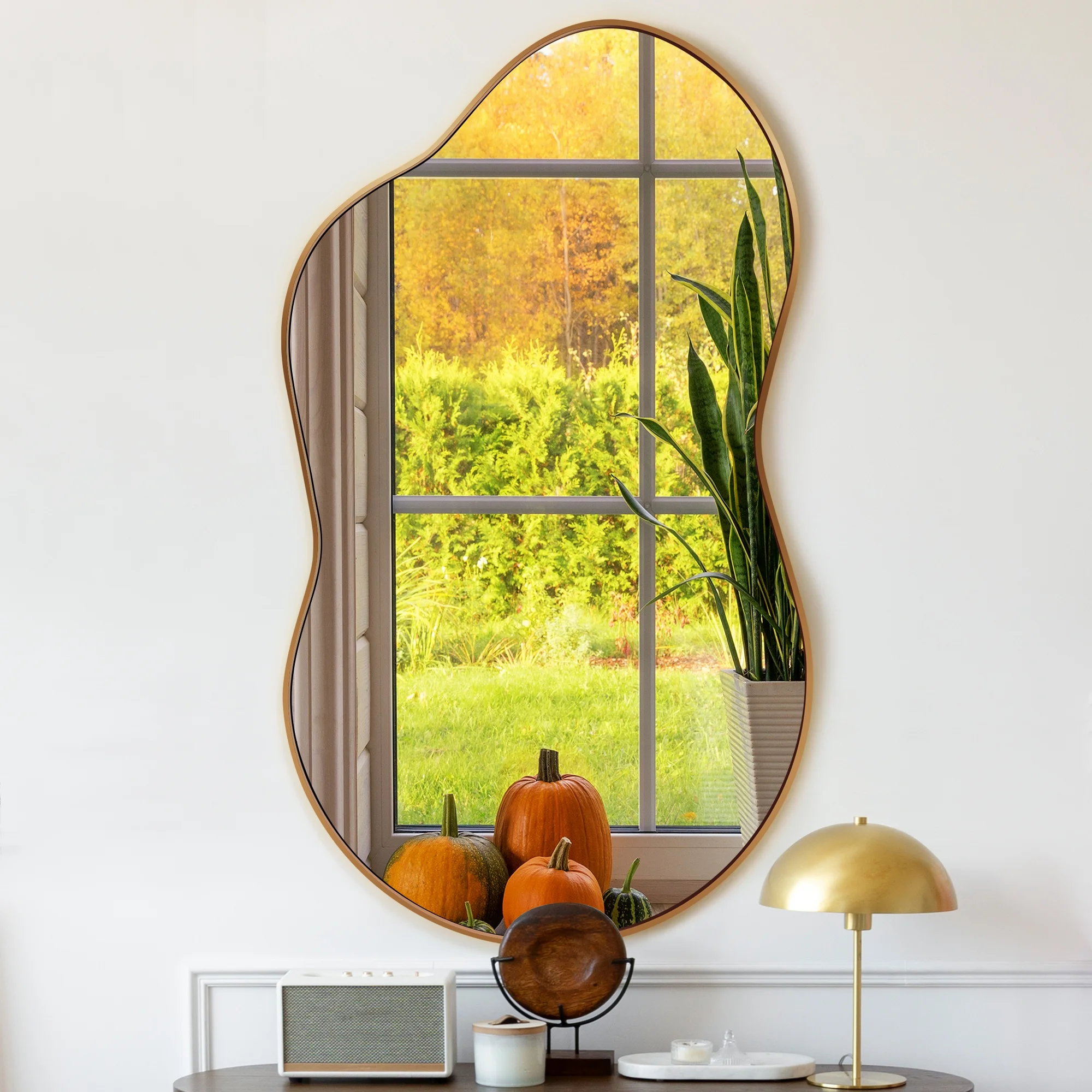 AUSTUFF Irregular Wall Mirror Cloud Shaped Bathroom Mirror 26