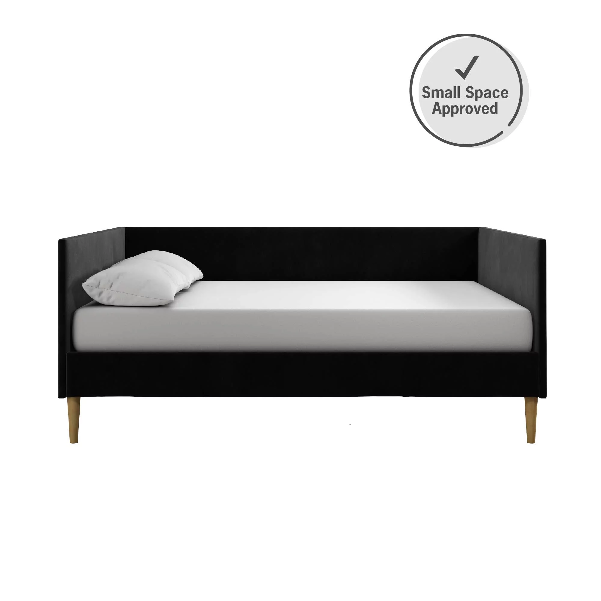 Bellamy Studios Flora Mid Century Daybed, Full, Black Velvet