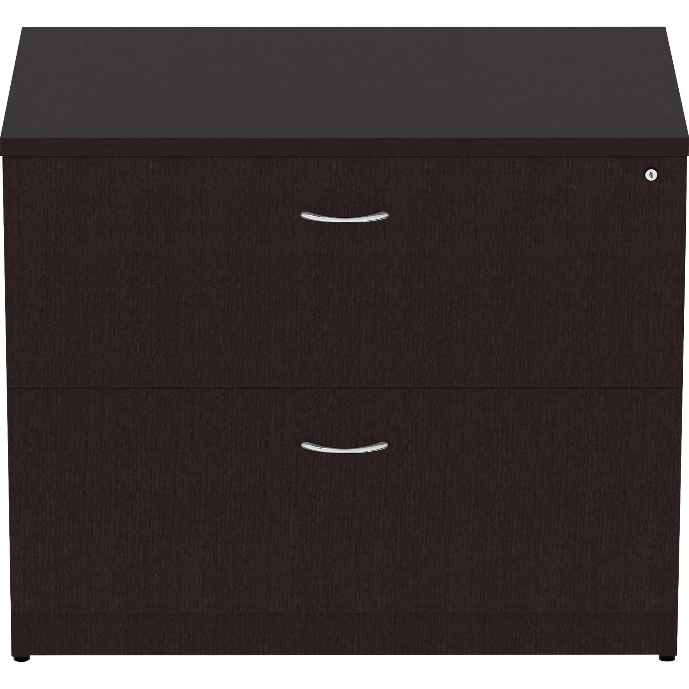 Lorell 18223 Essentials Espresso Laminate Lateral File - 2-Drawer