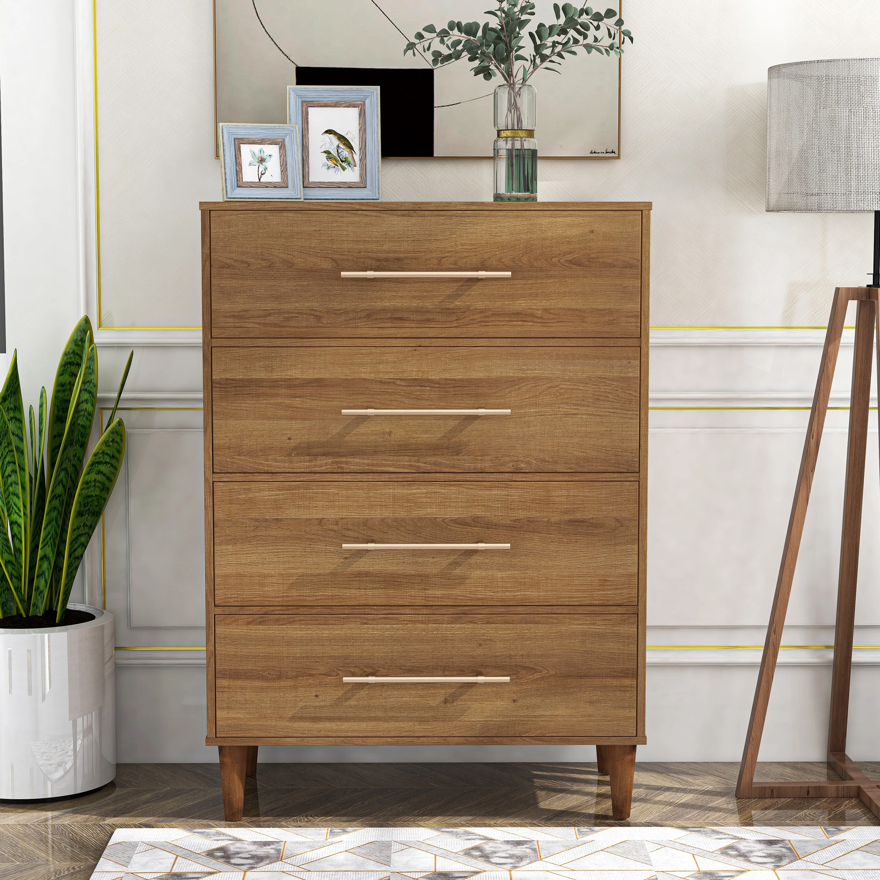Odessa Indoor 4-Drawer Wood Light Oak Chest for Bedroom by Furniture of America