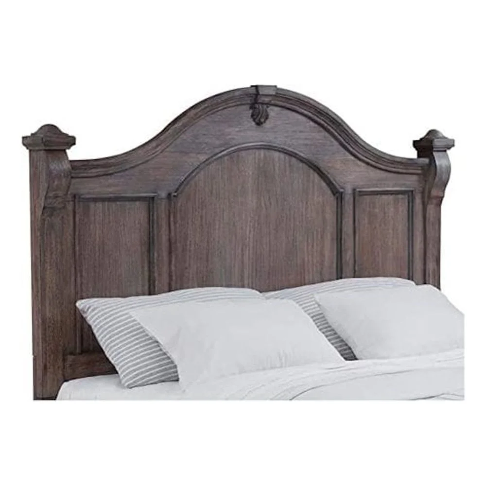 American Woodcrafters Heirloom Rustic Charcoal Wood King Poster Headboard