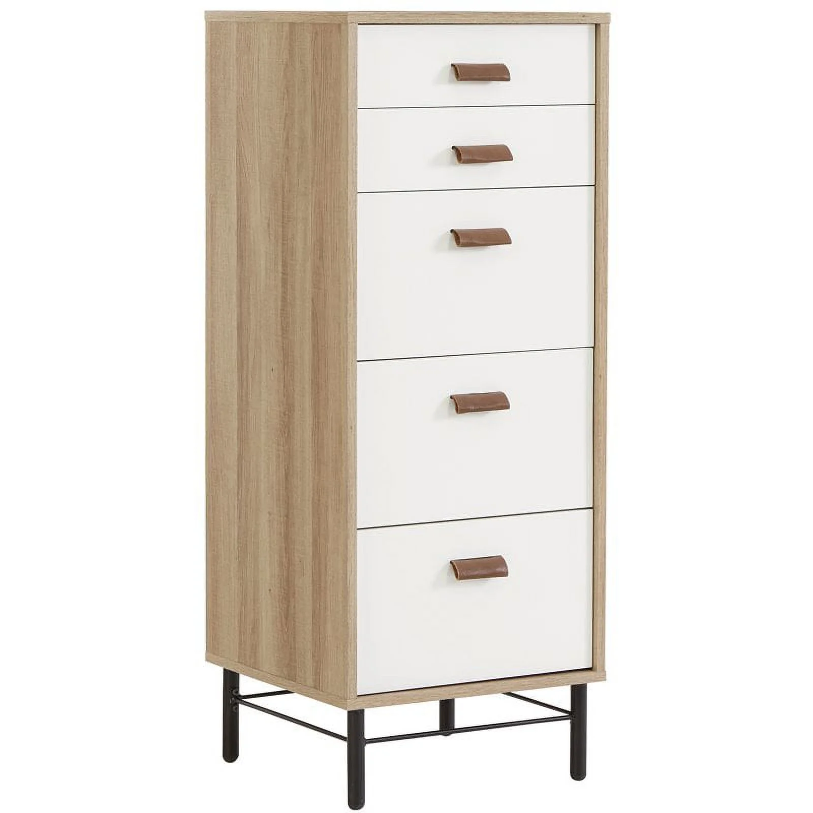 Pemberly Row Engineered Wood Bedroom Lingere Chest in Sky Oak/White Accent