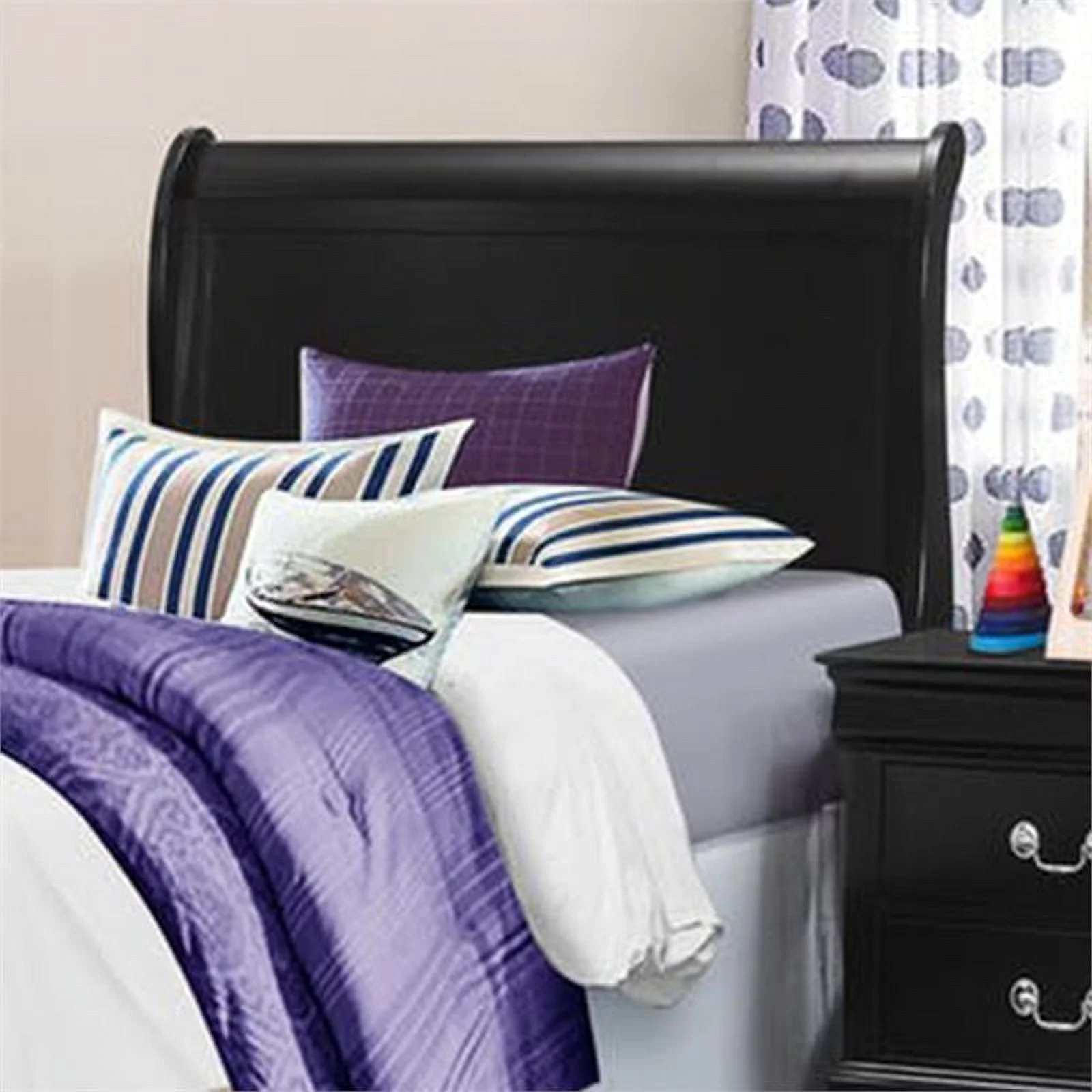 Louis Philippe Black Twin Headboard