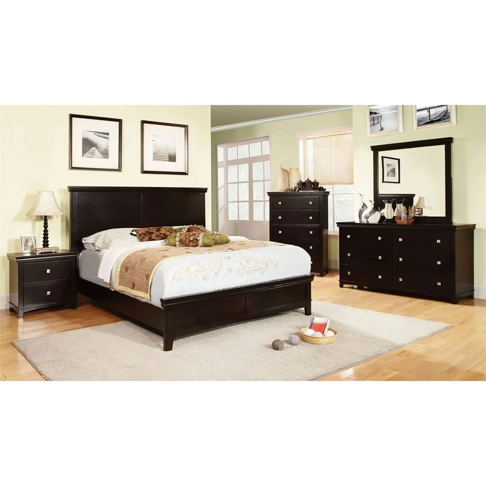 Bowery Hill Transitional Wood California King Bed in Espresso