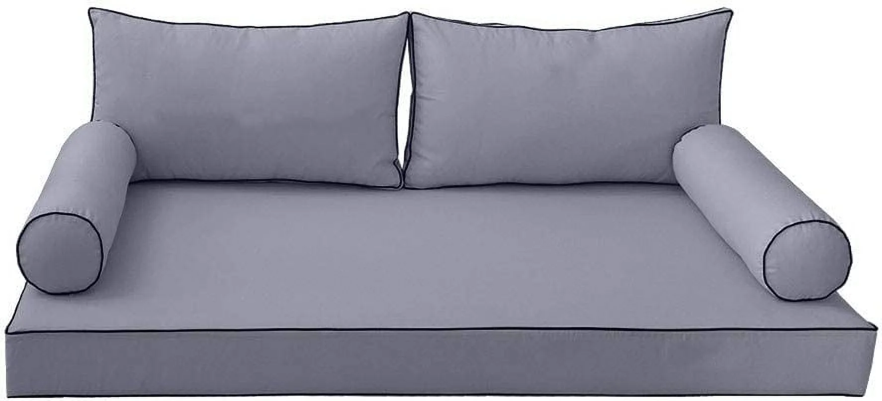 MH GLOBAL Style 2 Outdoor Daybed Mattress Bolster Backrest Cushion Covers Contrasttrim AD001 SLIPCOVER