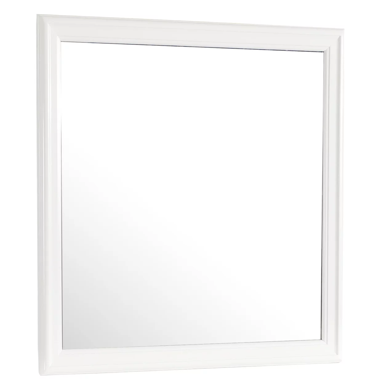 38 in. x 38 in. Classic Square Framed Dresser Mirror - White