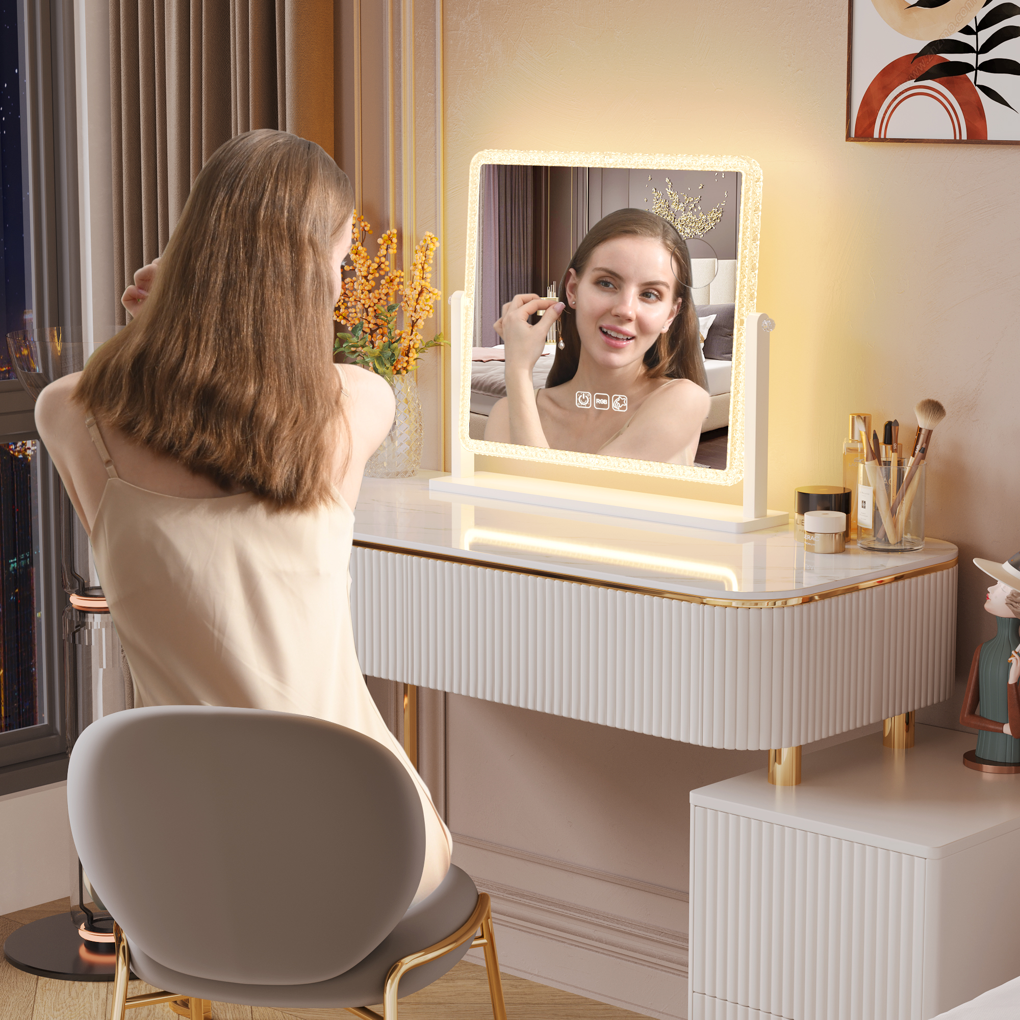 FREDEES Makeup Vanity Mirror with Lights: 23