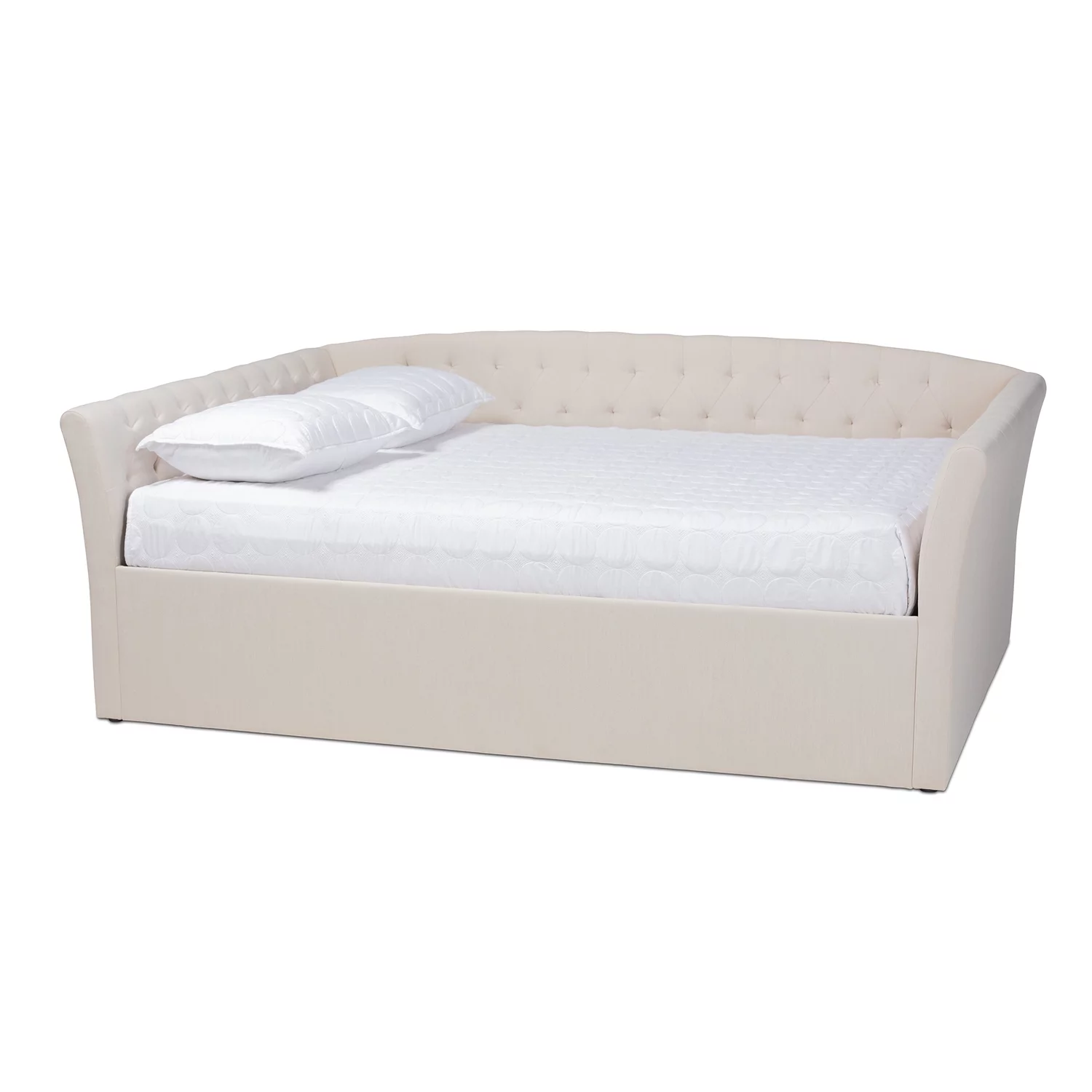 Baxton Studio Delora Queen Size Beige Upholstered Daybed