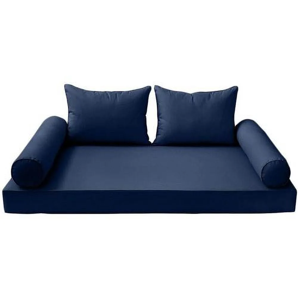 MH GLOBAL Style4 5PC Pipe Outdoor Daybed Mattress Bolster Pillow Fitted Sheet Cover Queen Size AD101