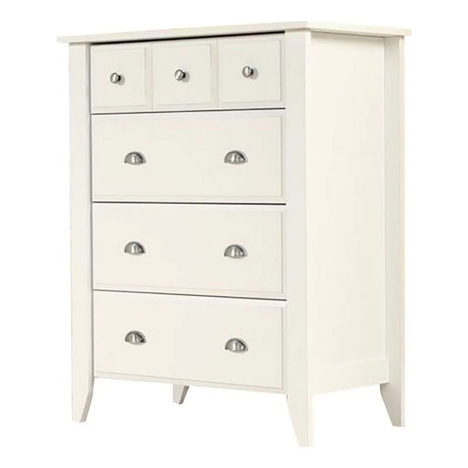 Bowery Hill Four Deep Drawers Wood Bedroom Chest in Soft White