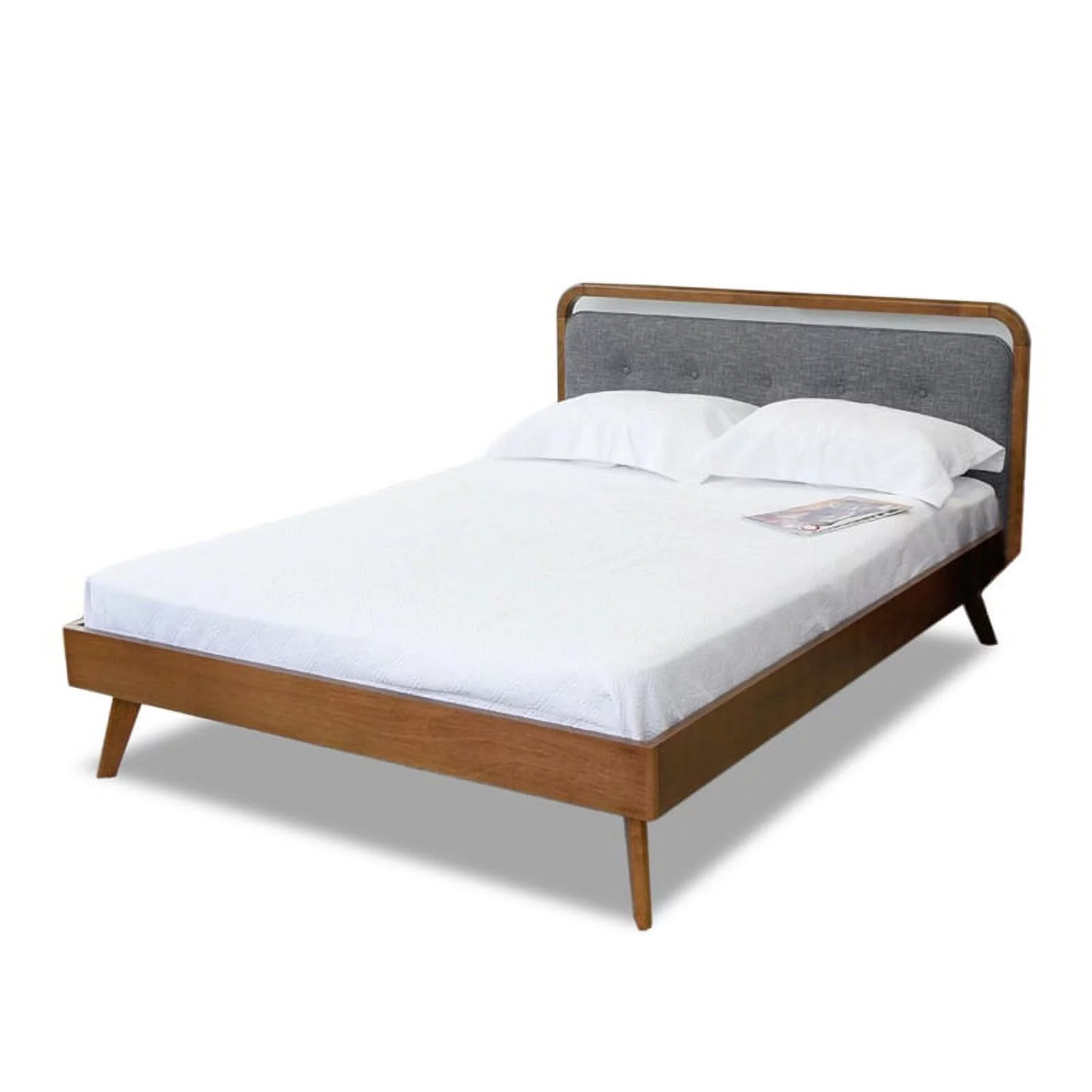 Home Square 4 Piece Set with Queen Platform Bed 2-Nightstand & 5-Drawer Dresser