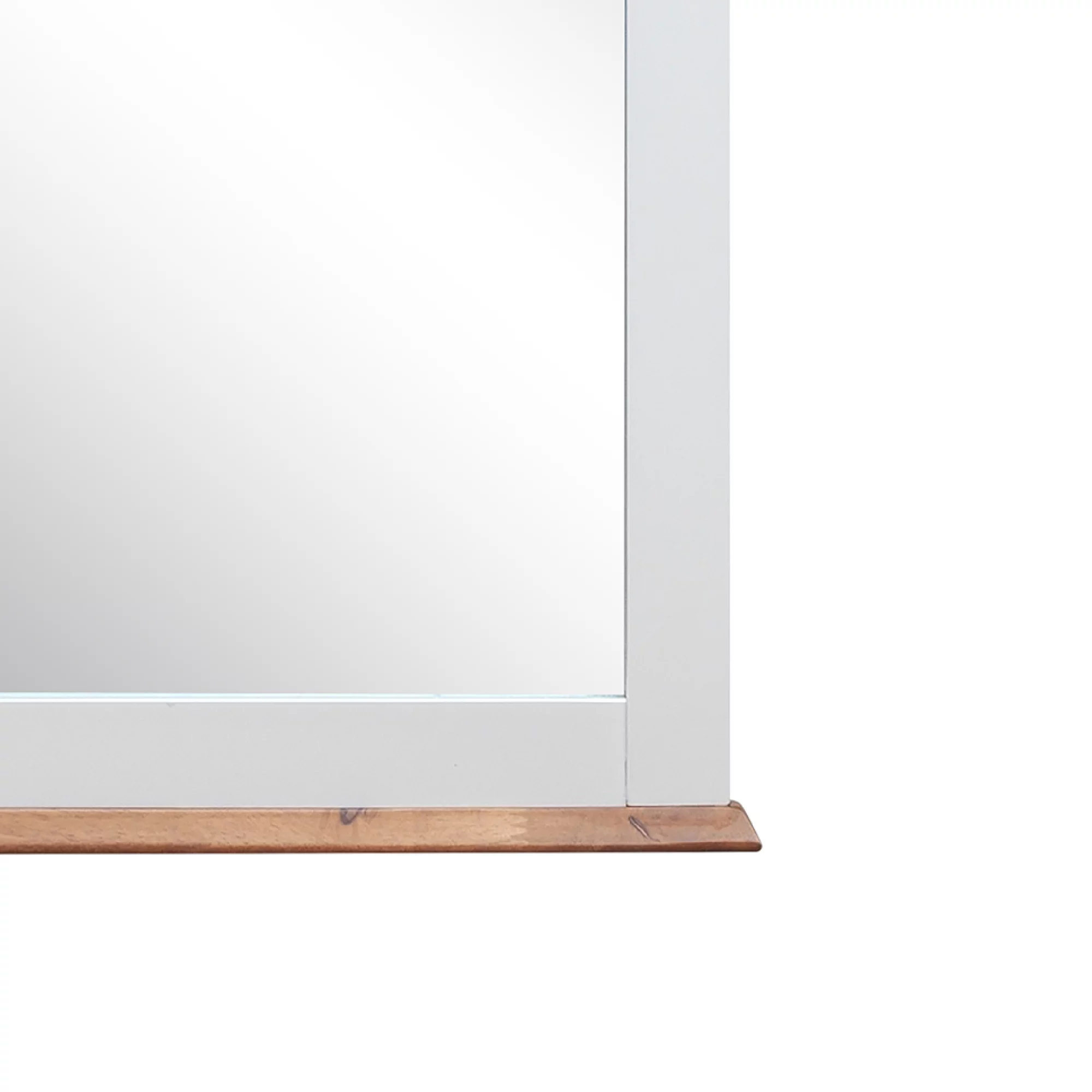 Acme Farah Rectangular Wooden Frame Mirror in White & Oak