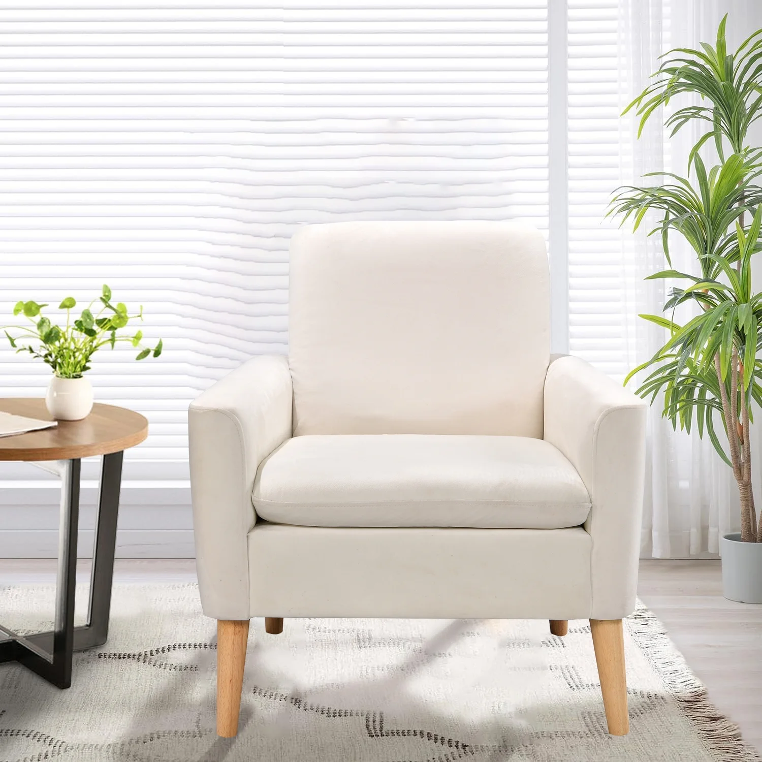 Sofa for Living Room Furniture-Modern Upholstered Linen Sofa with Armrest,3 Seater Sofa Futon Brown