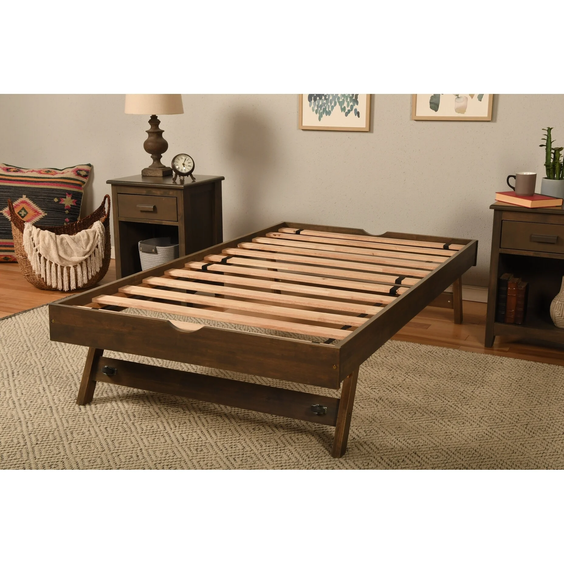 Somette Boho Pop Up Bed Rustic Walnut