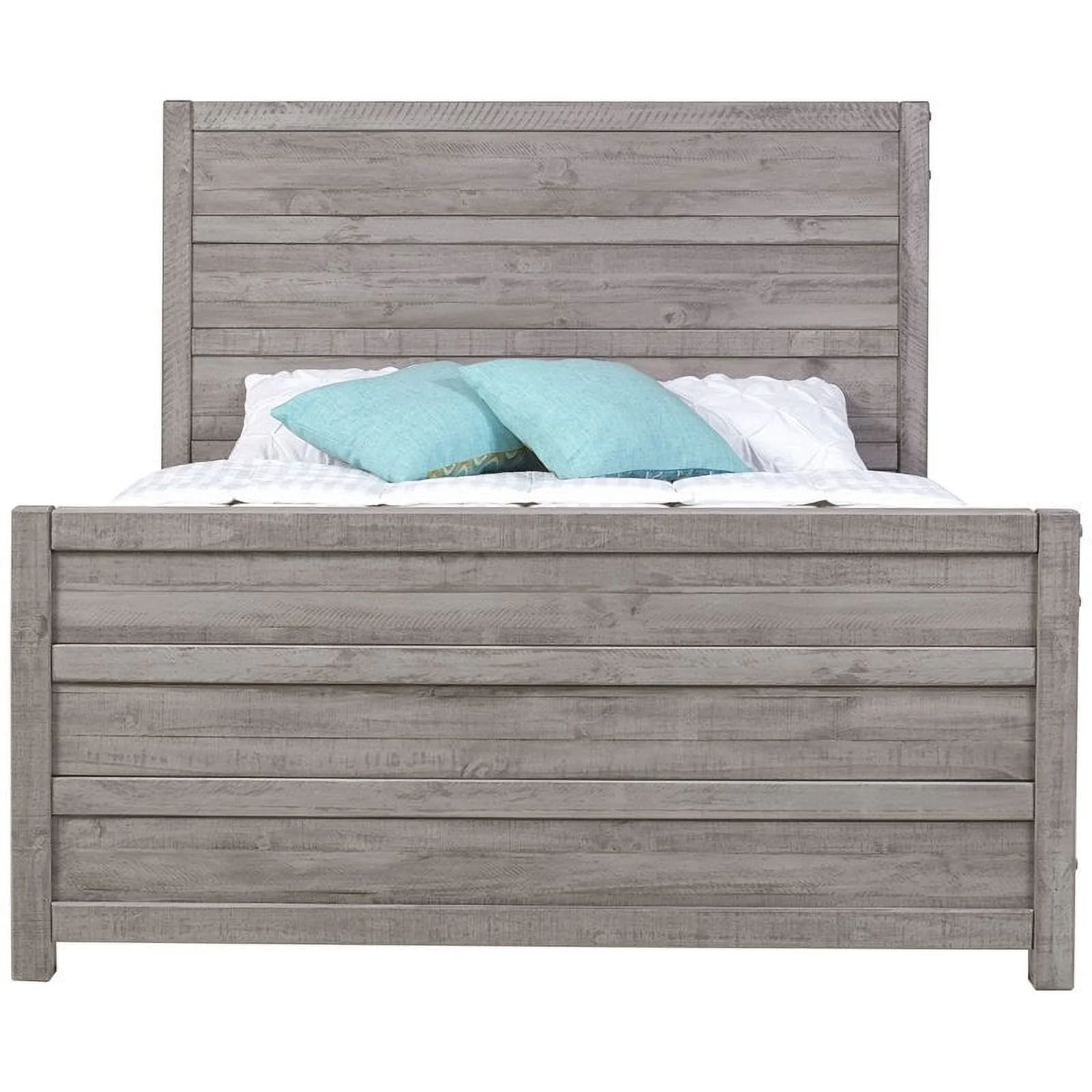 Home Square 4-Piece Set with Queen Bed & 2 Nightstands & Dresser in Gray