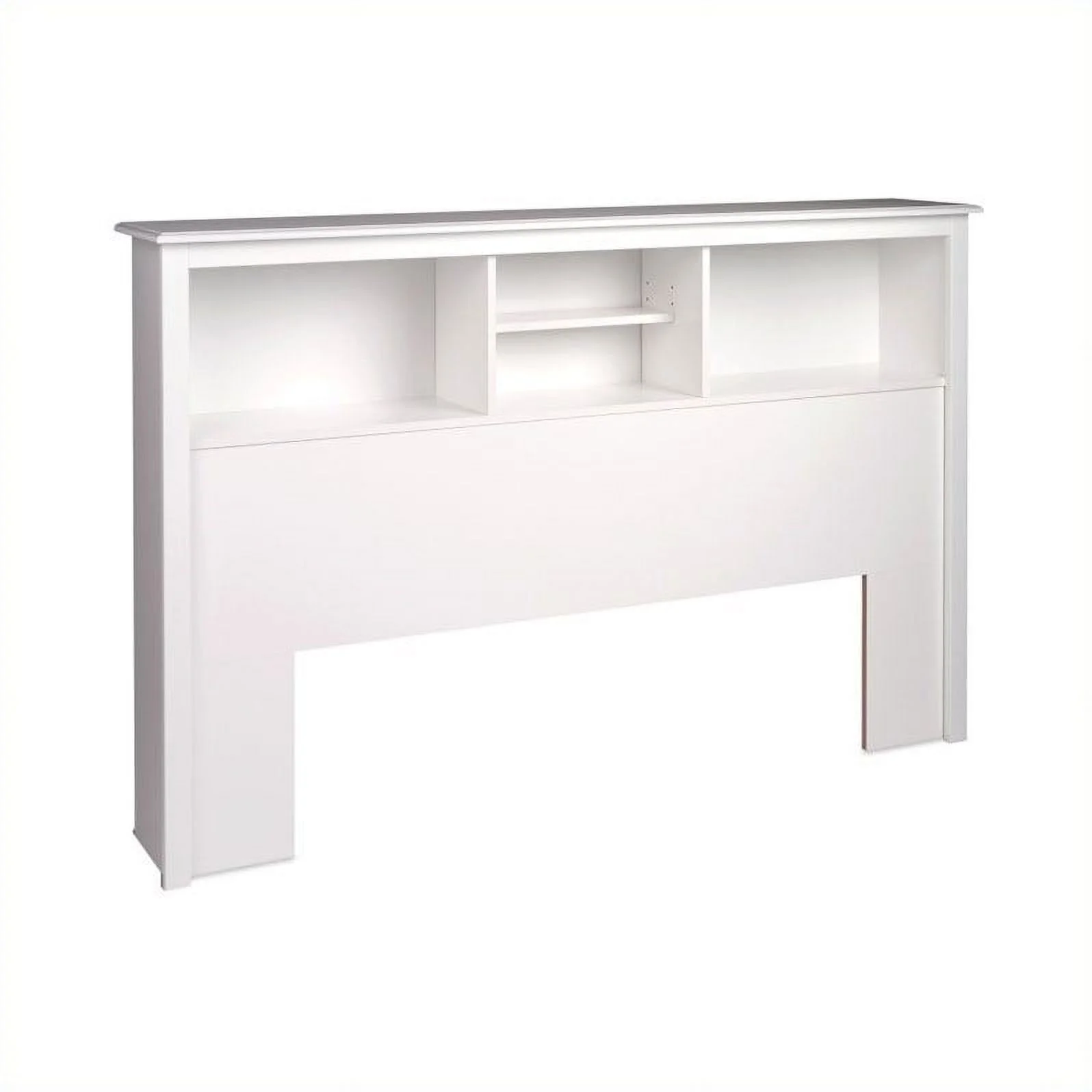 Prepac Monterey White Queen Bookcase Platform Storage Bed