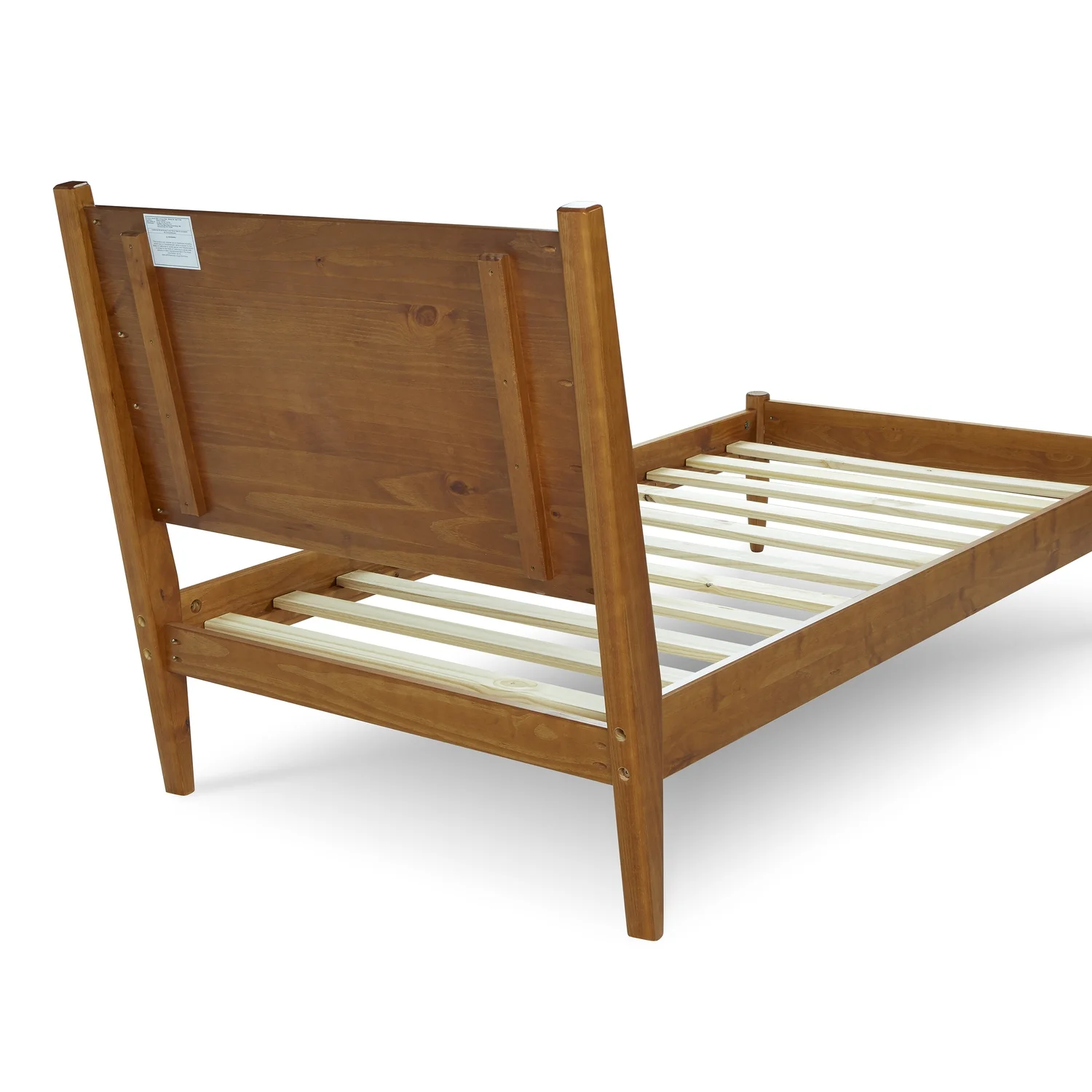 Camaflexi Mid-Century Solid Wood Full Panel Bed in Castanho Brown
