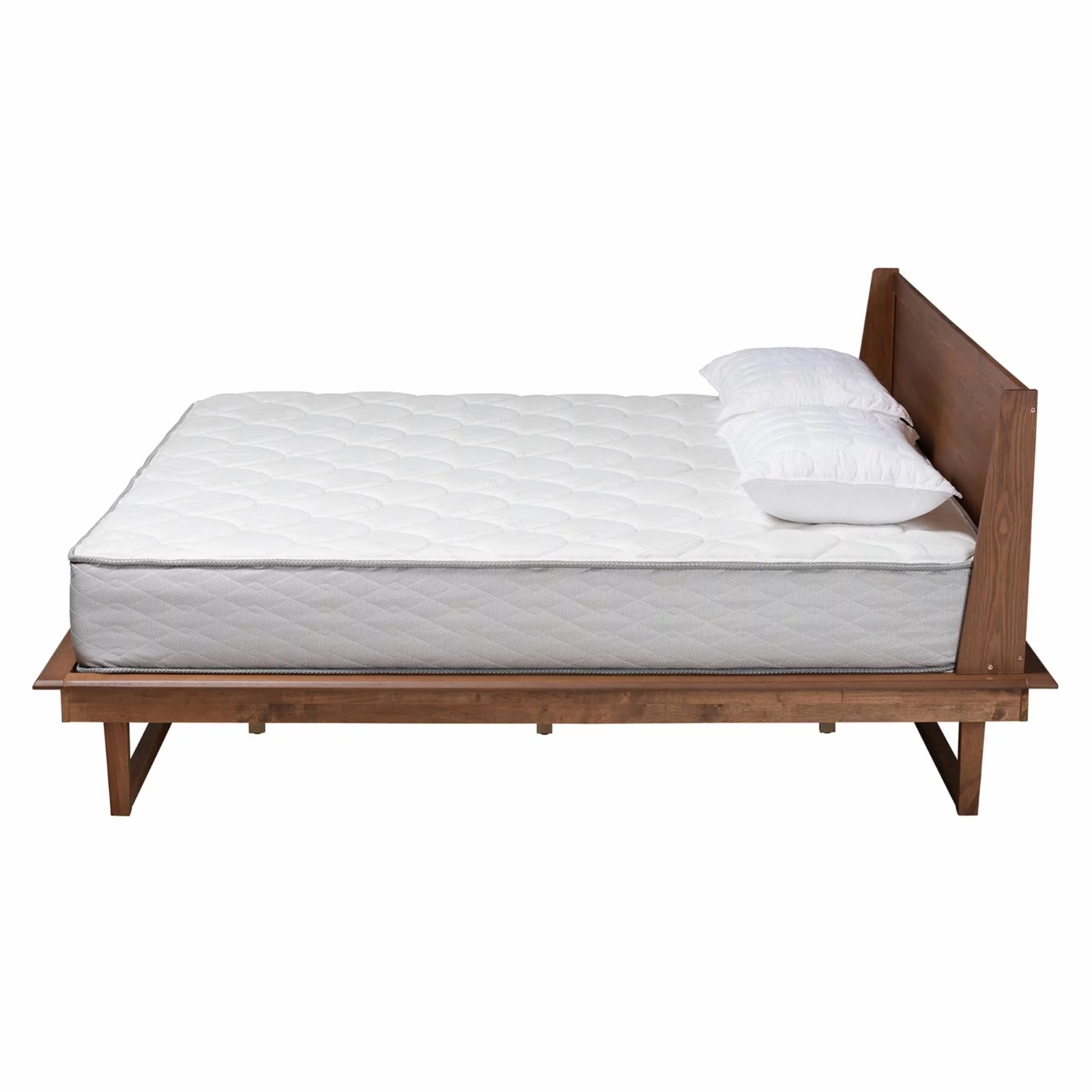 Baxton Studio Macayle Ash Walnut Finished Wood King Size Platform Bed