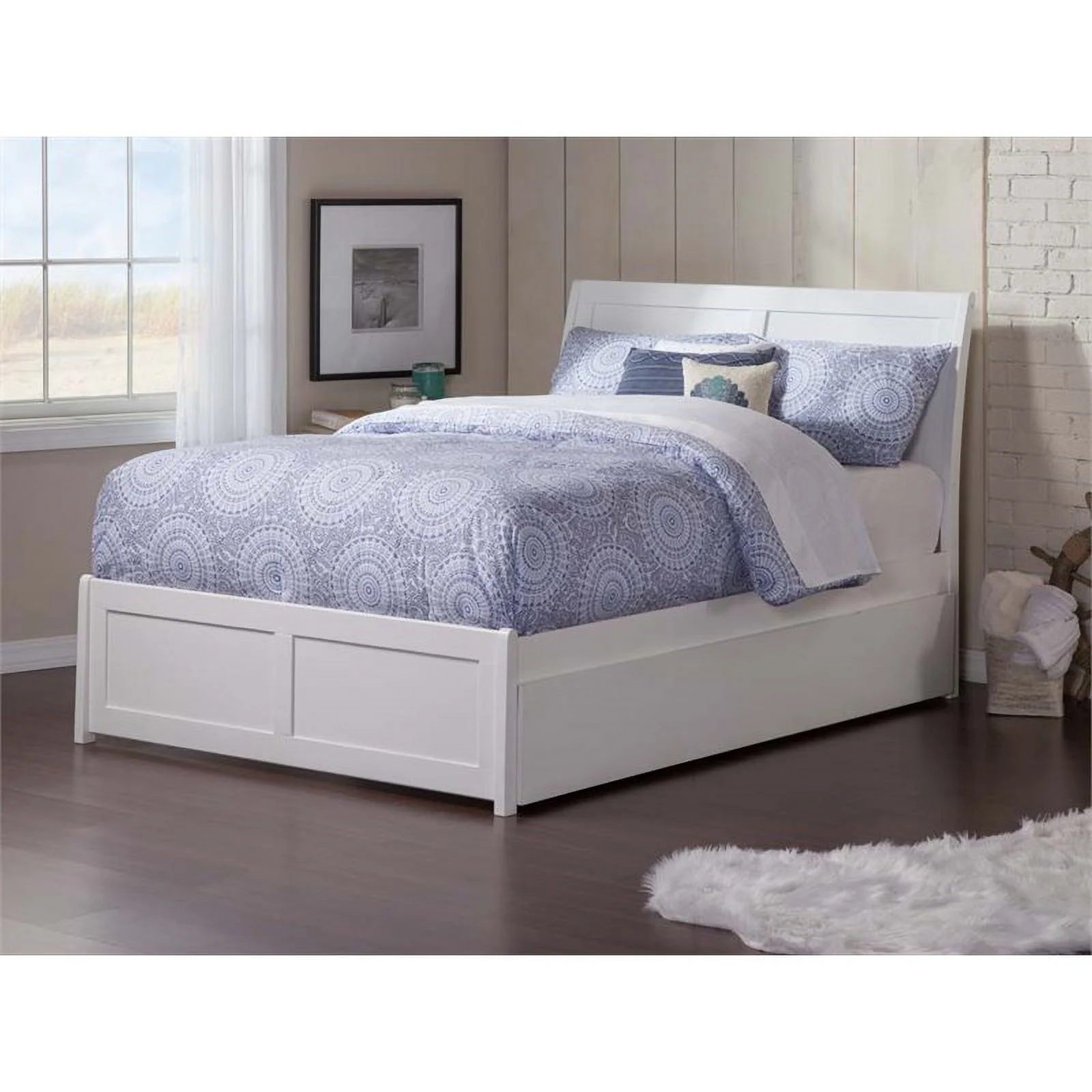 Leo & Lacey Urban Twin Trundle Platform Bed in White