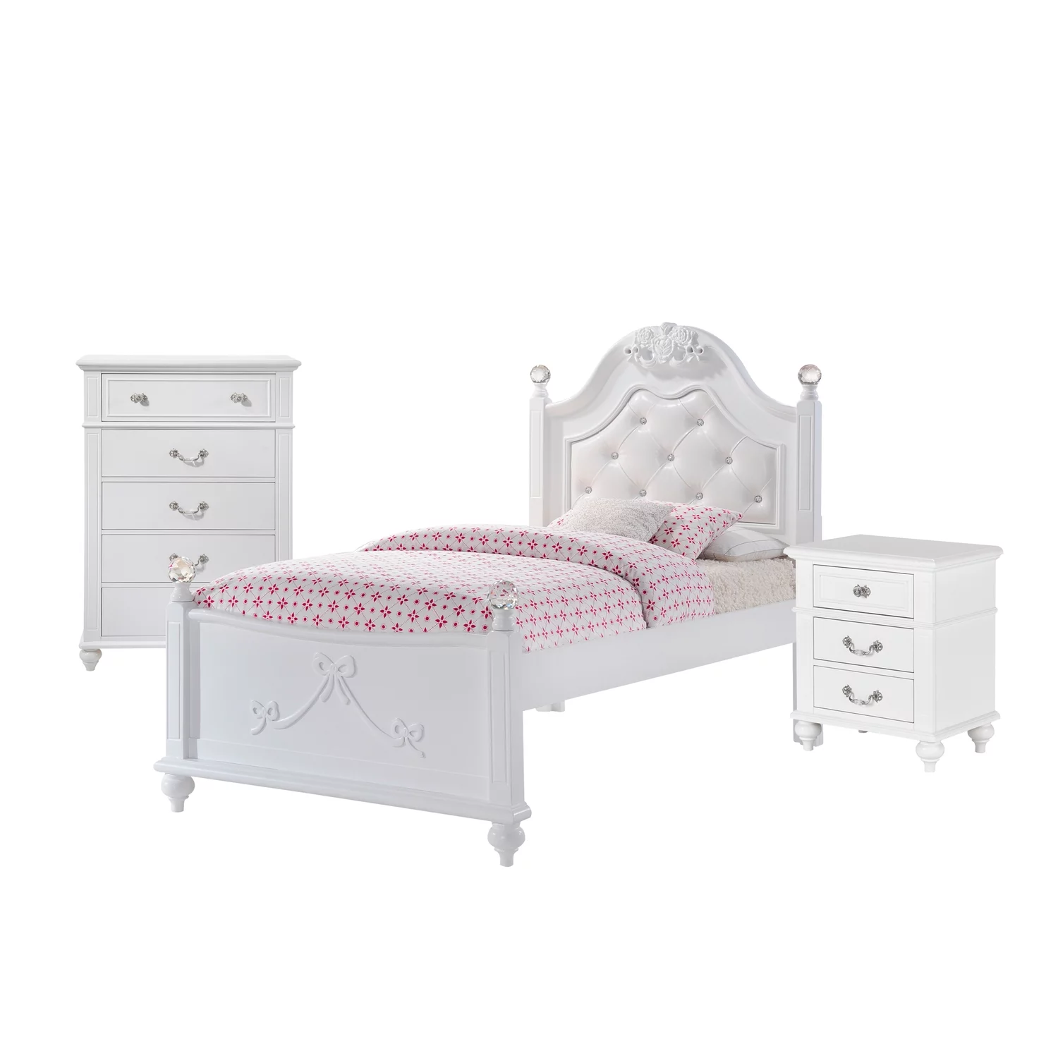 Picket House Furnishings Annie 3 Piece Twin Bedroom Set in White