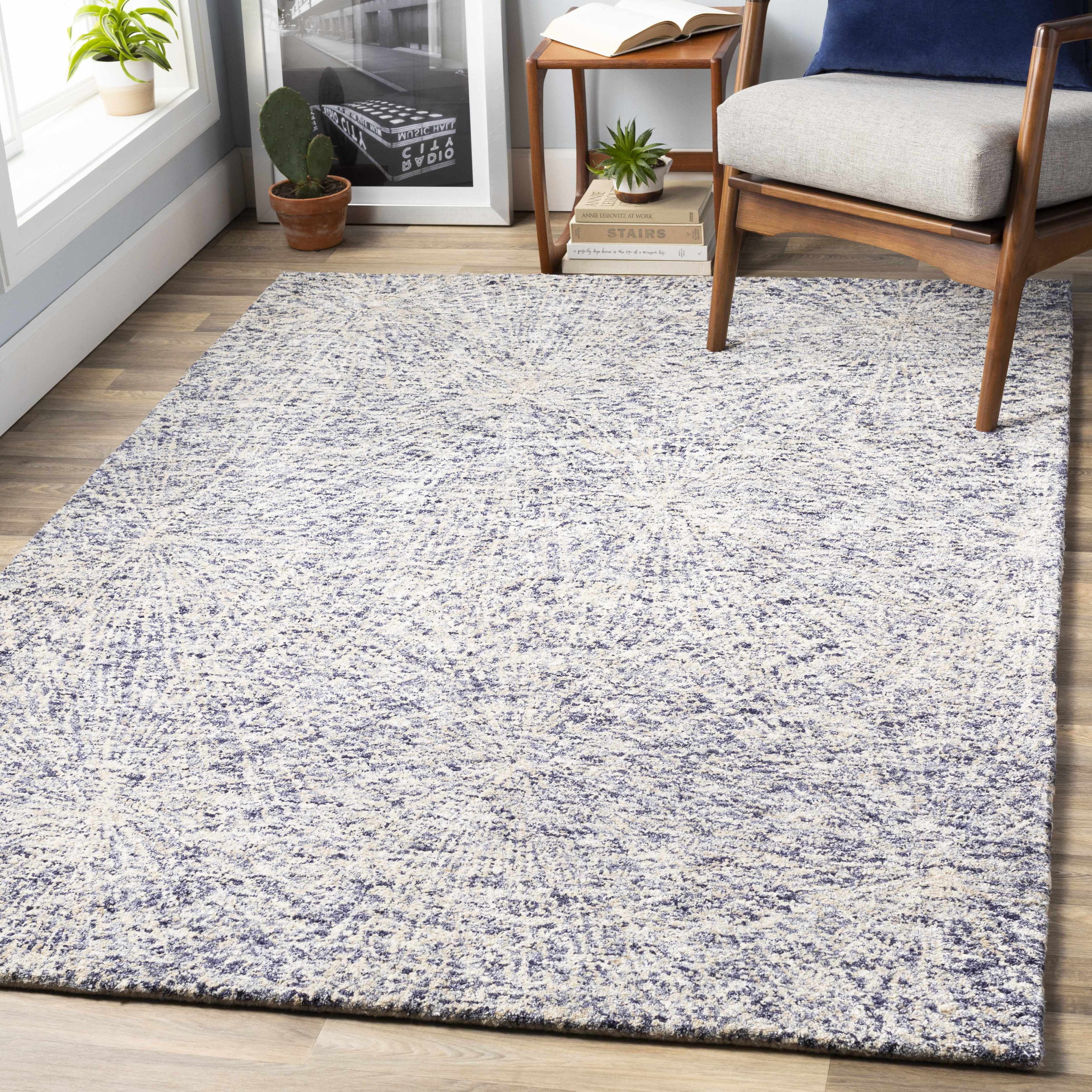 Hauteloom Senecaville Living Room, Bedroom Area Rug - Modern - Blue, Beige - 9' x 13'