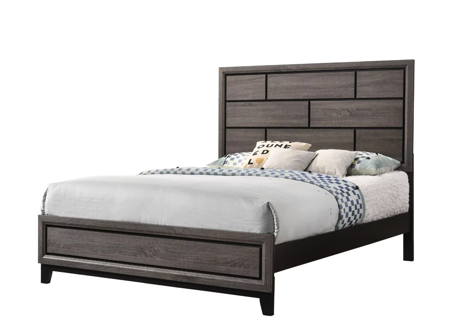 Contemporary Simple Style 1pc Twin Size Panel Bed Bedroom Furniture Wooden Gray Finish