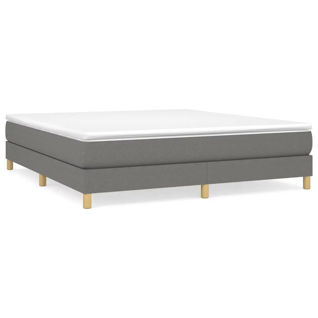 LANTRO JS Box Spring Bed with Mattress Dark Gray 72