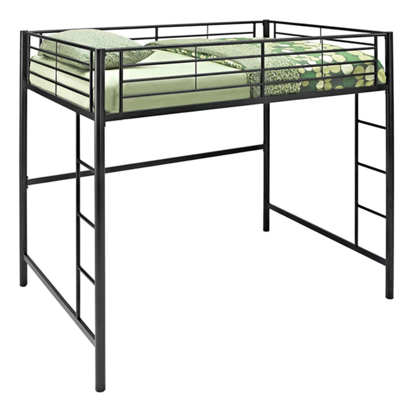 Metal Full over Workstation Desk Bunk Bed in Black
