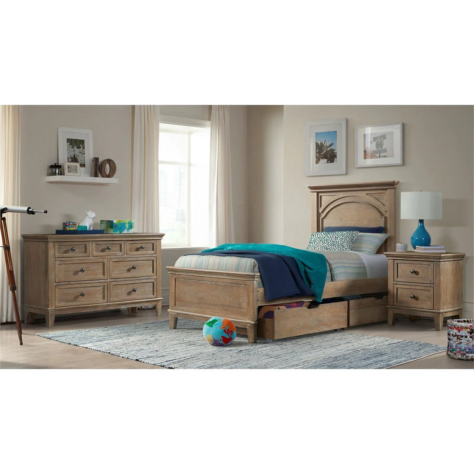 Westwood Design Leland Traditional Wood Storage Drawers in Sandwash (Set of 2)