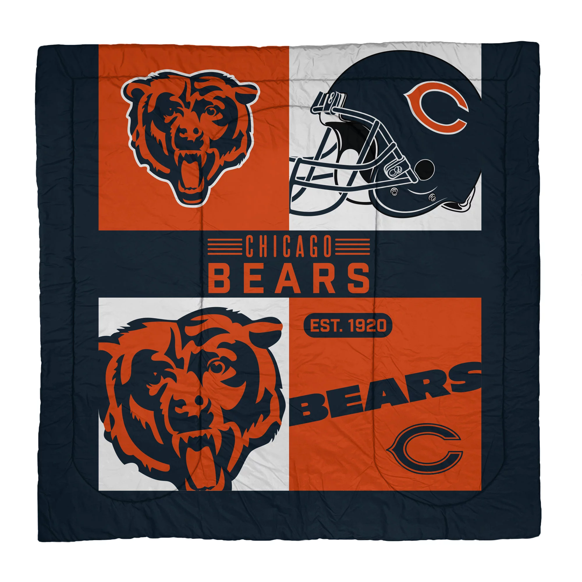 Chicago Bears Block Logo Three Piece Full/Queen Bed Set