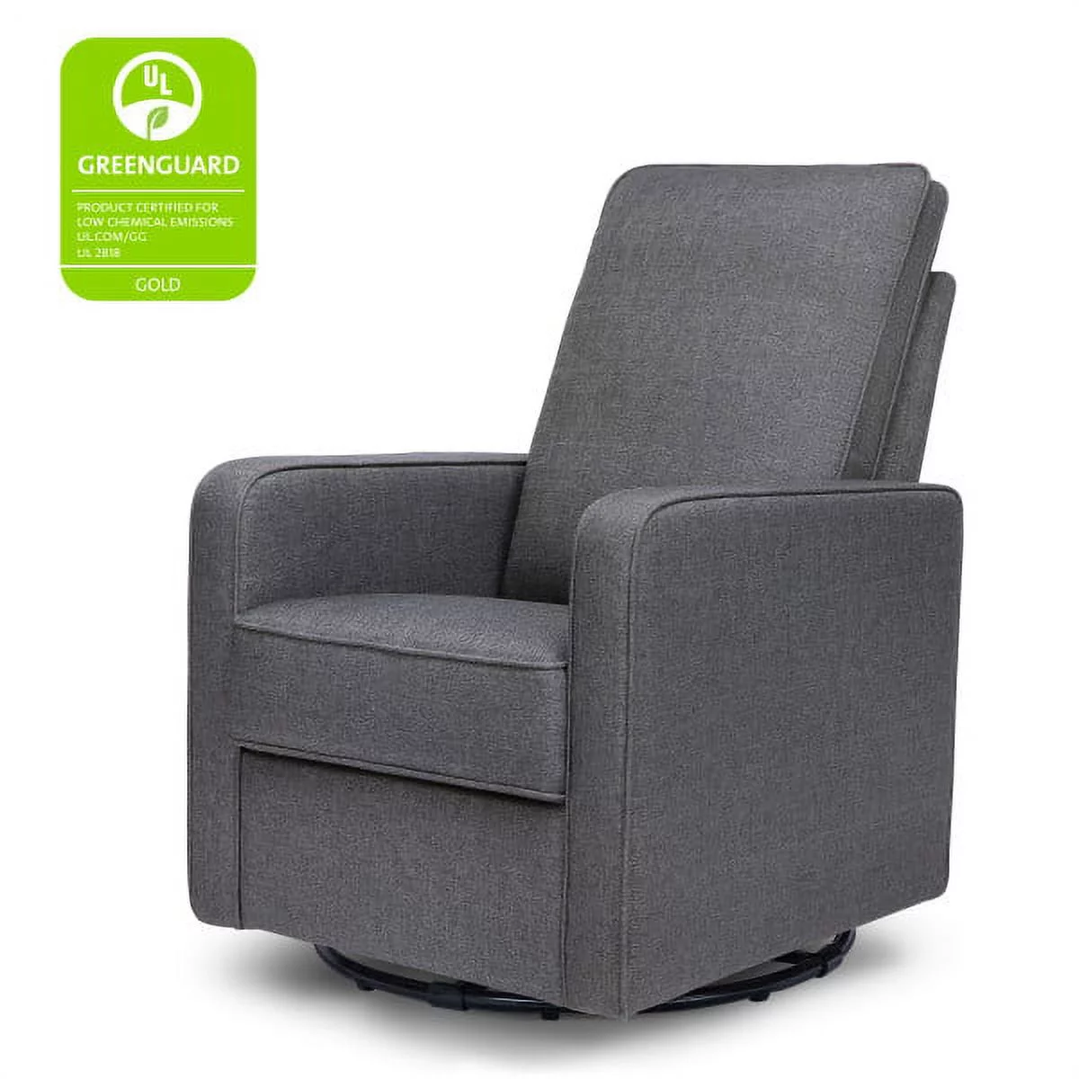 DaVinci Casey Pillowback Swivel Glider in Shadow Gray